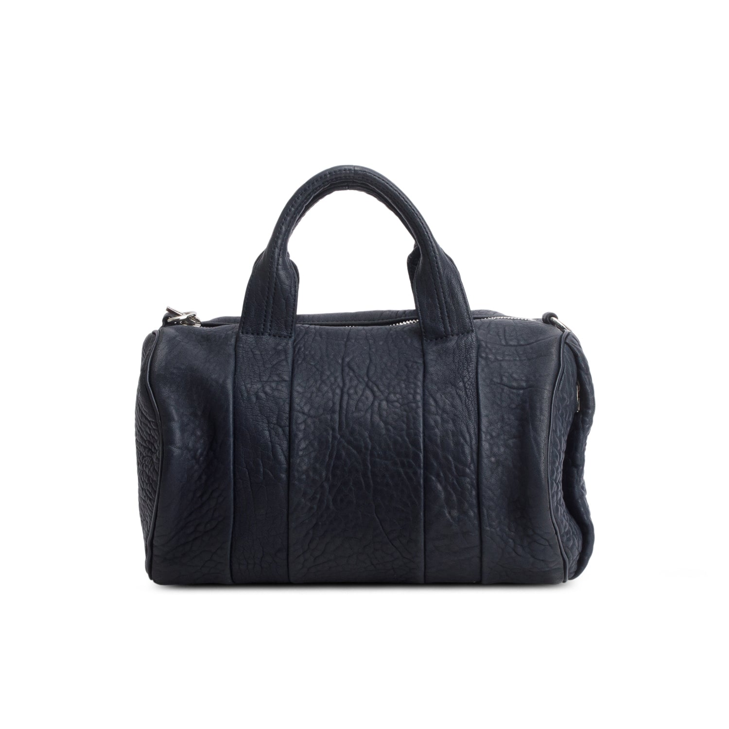 Alexander Wang Navy Pebbled Lambskin Rocco Bag w/ Strap