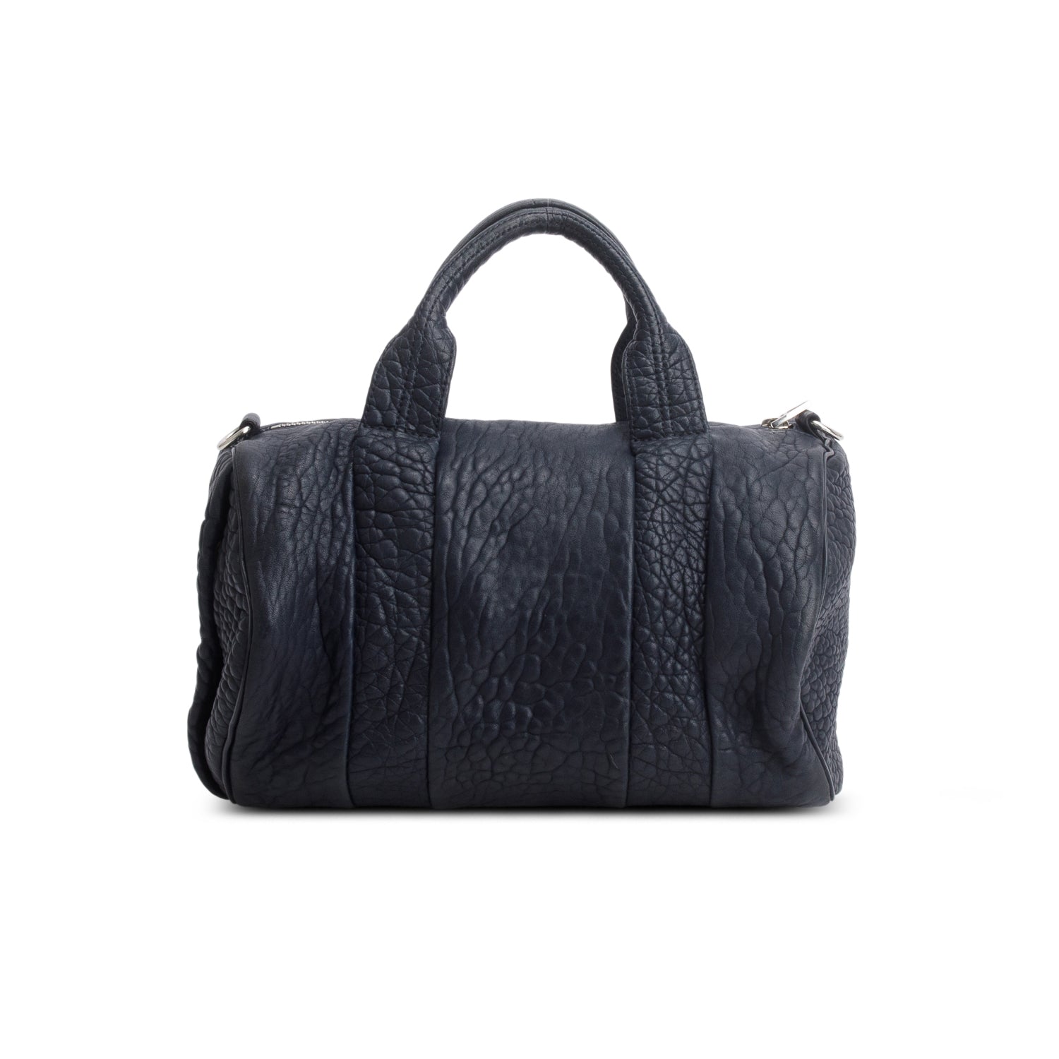 Alexander Wang Navy Pebbled Lambskin Rocco Bag w/ Strap