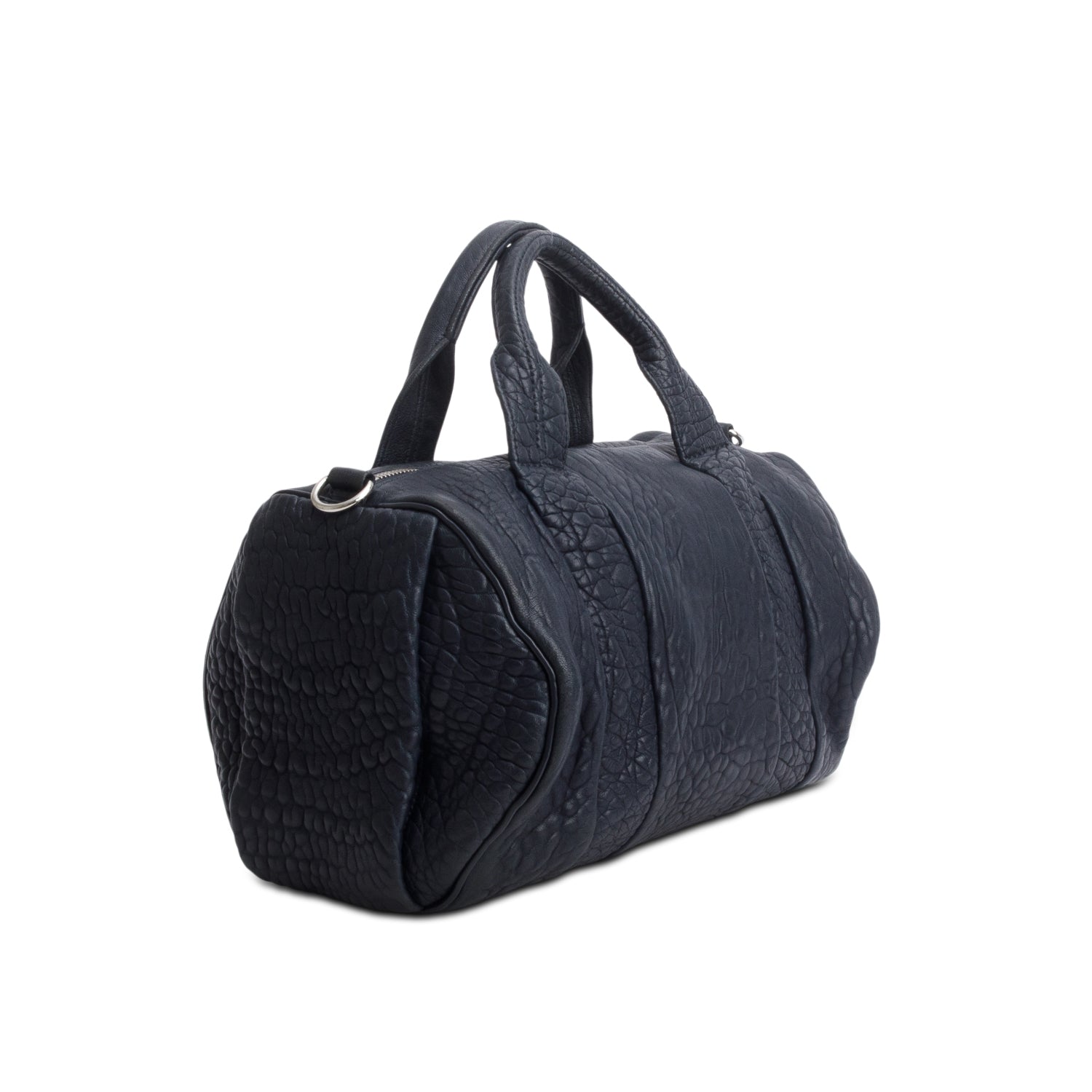 Alexander Wang Navy Pebbled Lambskin Rocco Bag w/ Strap