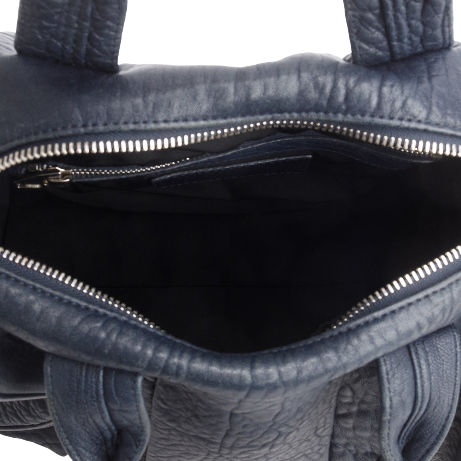 Alexander Wang Navy Pebbled Lambskin Rocco Bag w/ Strap