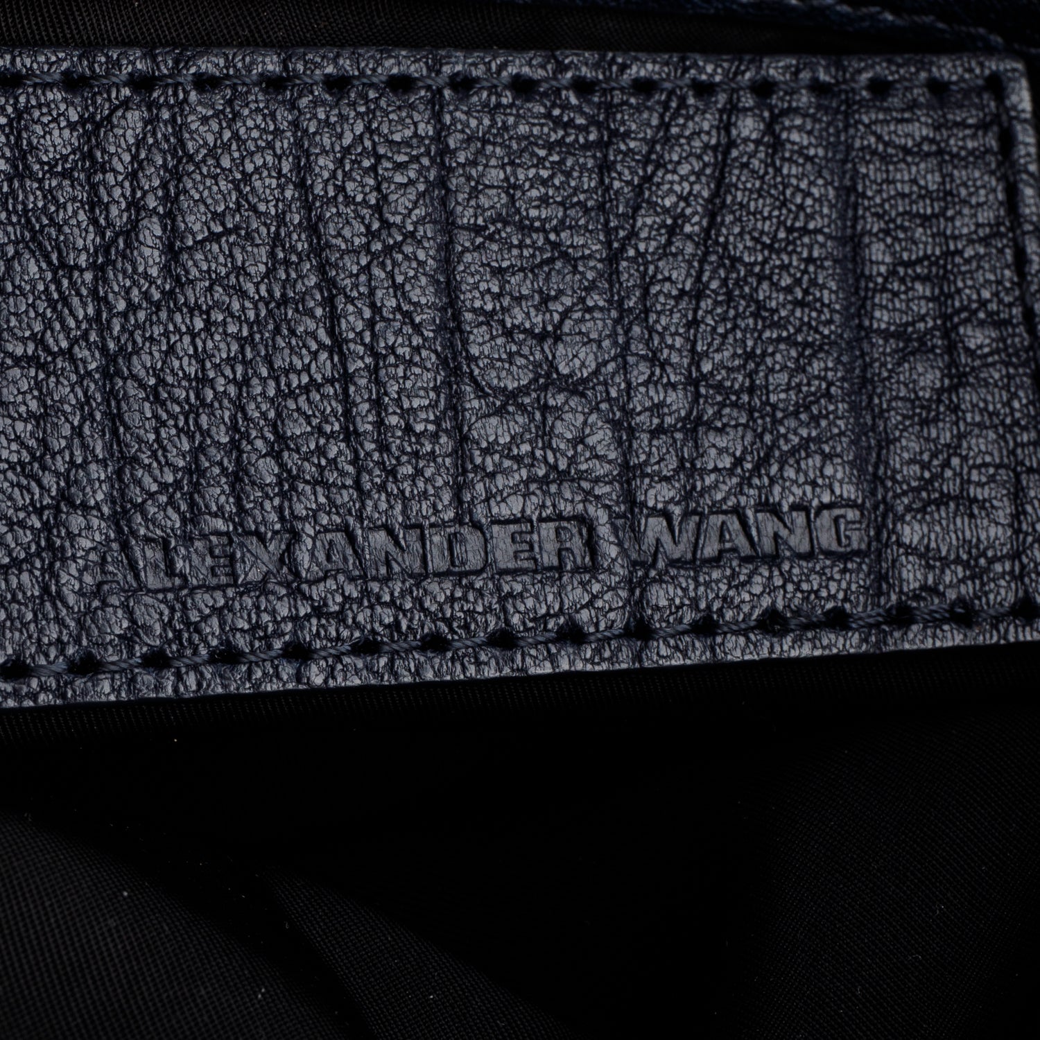Alexander Wang Navy Pebbled Lambskin Rocco Bag w/ Strap