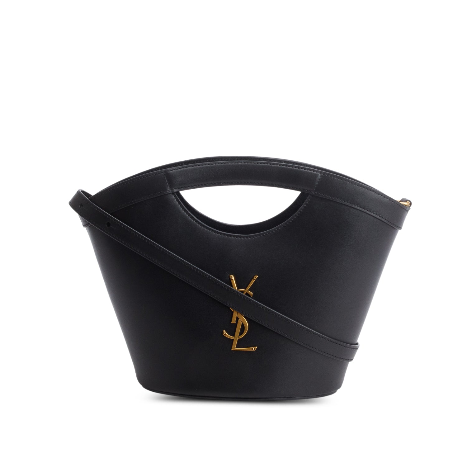 Saint Laurent 2024 Black Lambskin Celia Mini Tote w/ Strap
