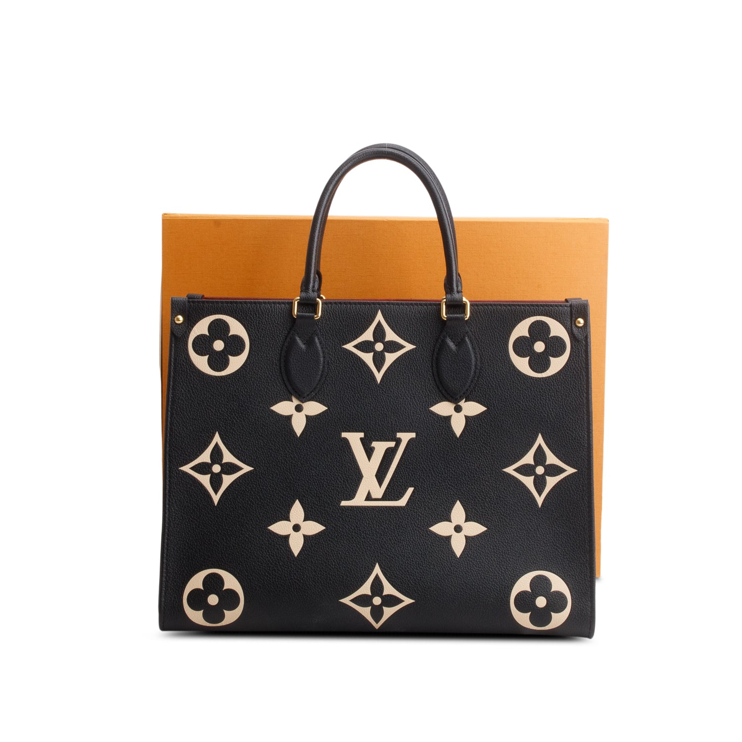 Louis Vuitton Black Empreinte Monogram Giant OnTheGo MM Tote w/ Box