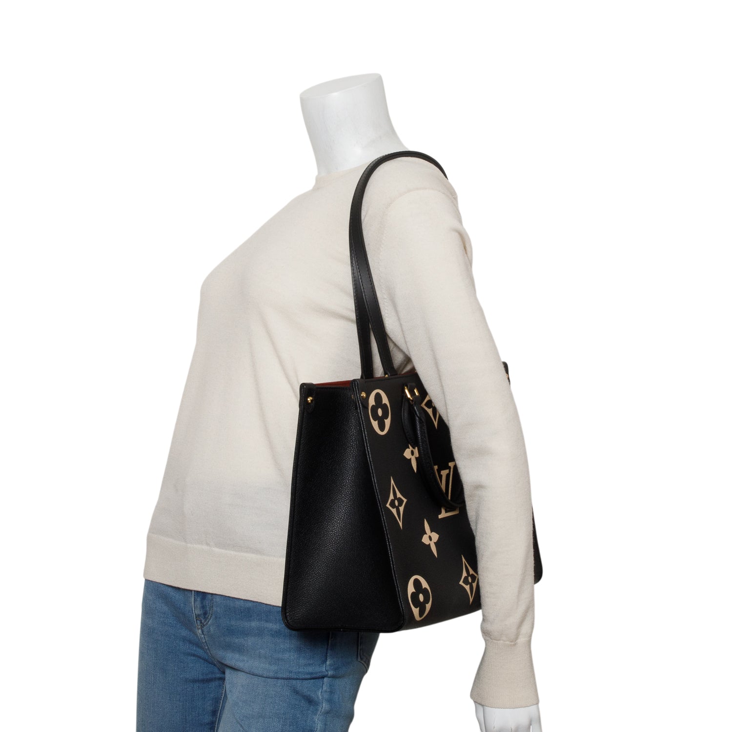 Louis Vuitton Black Empreinte Monogram Giant OnTheGo MM Tote w/ Box