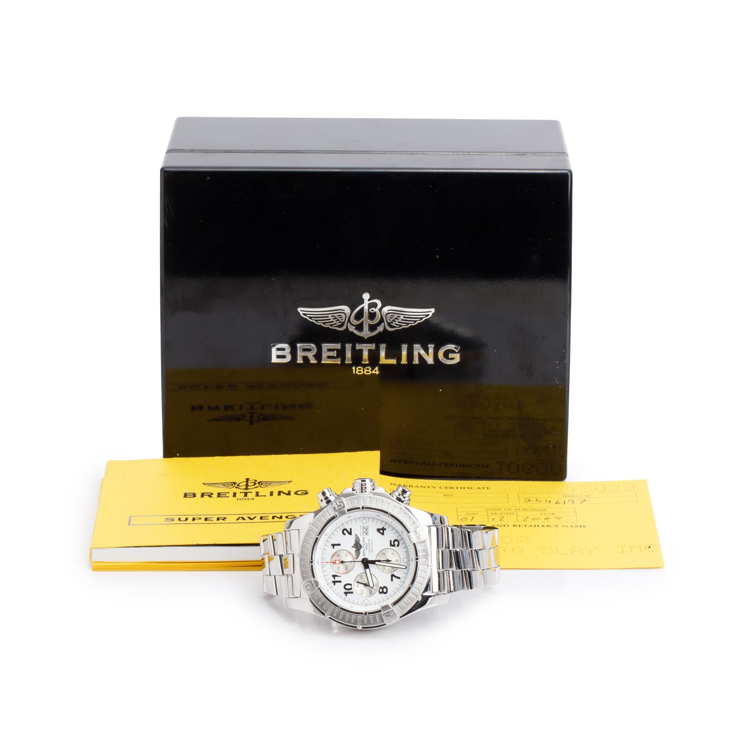 Breitling Stainless Steel Super Avenger 48 MM Automatic Chronograph Watch A13370 w/ Box & Papers