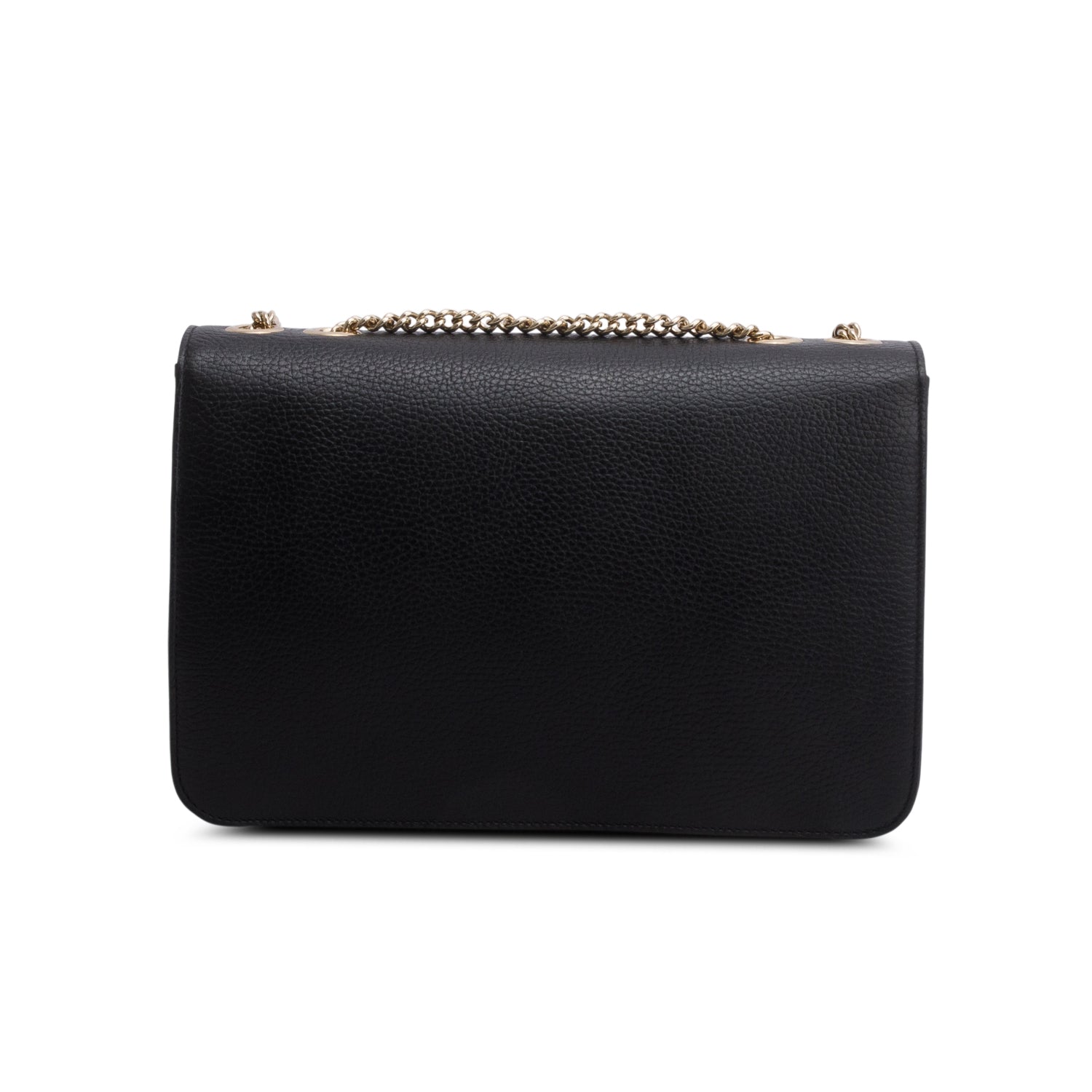 Gucci Black Calfskin Leather Medium Dollar Interlocking GG Shoulder Bag