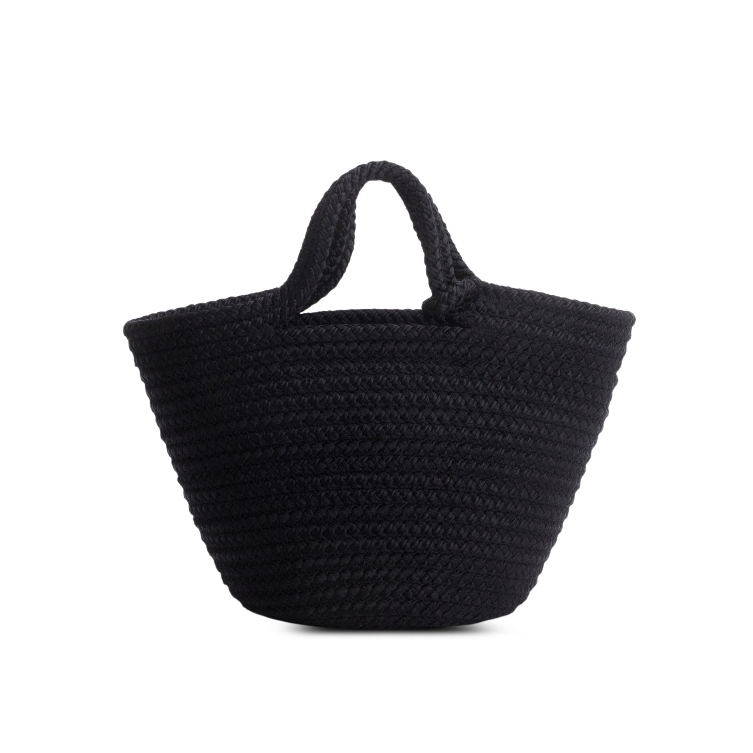 Balenciaga Black Lambskin Woven Small Ibiza Basket w/ Strap