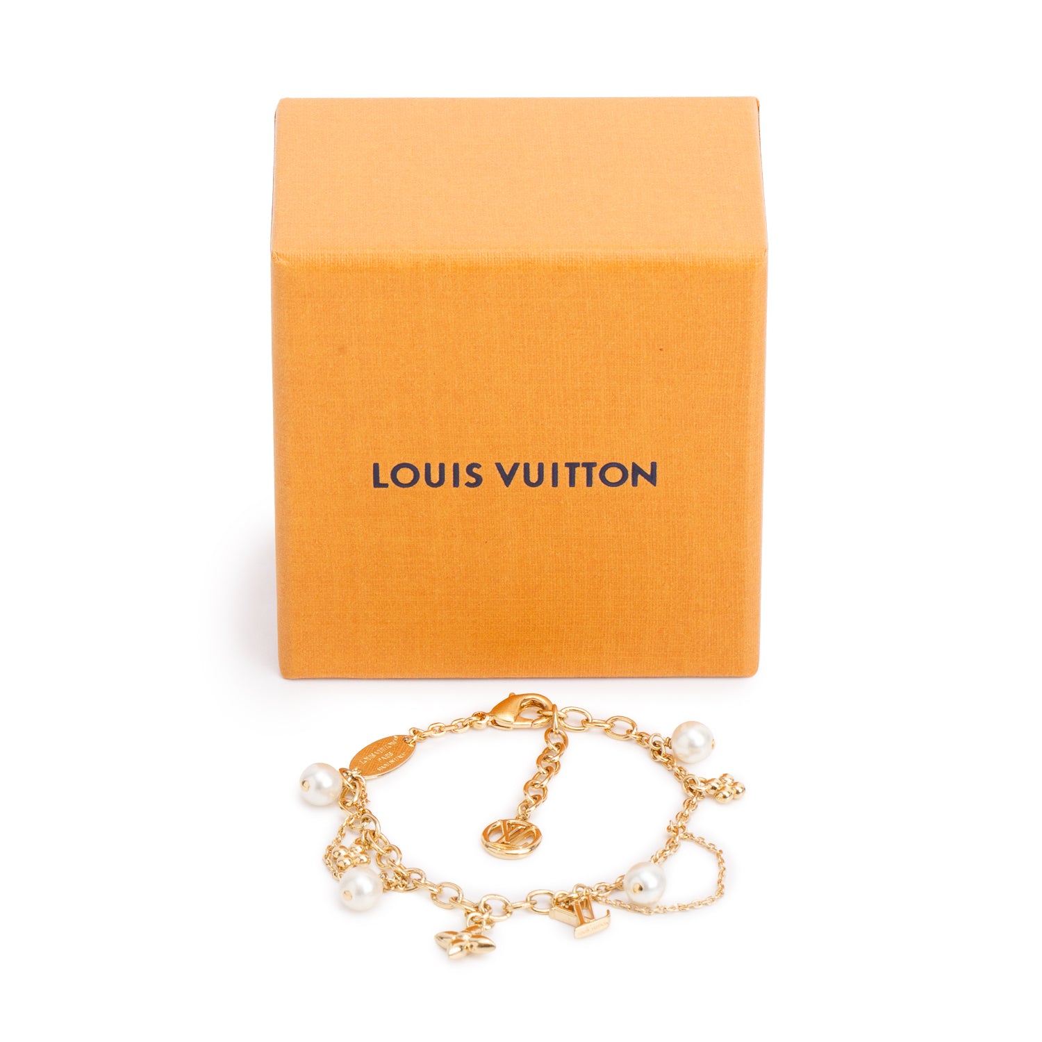 Louis Vuitton 2025 Gold Plated Blooming Pearls Bracelet w/ Box