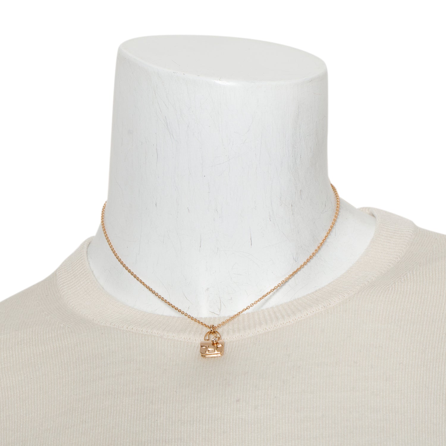 Hermes 18k Rose Gold Amulettes Constance Pendant Necklace w/ Box