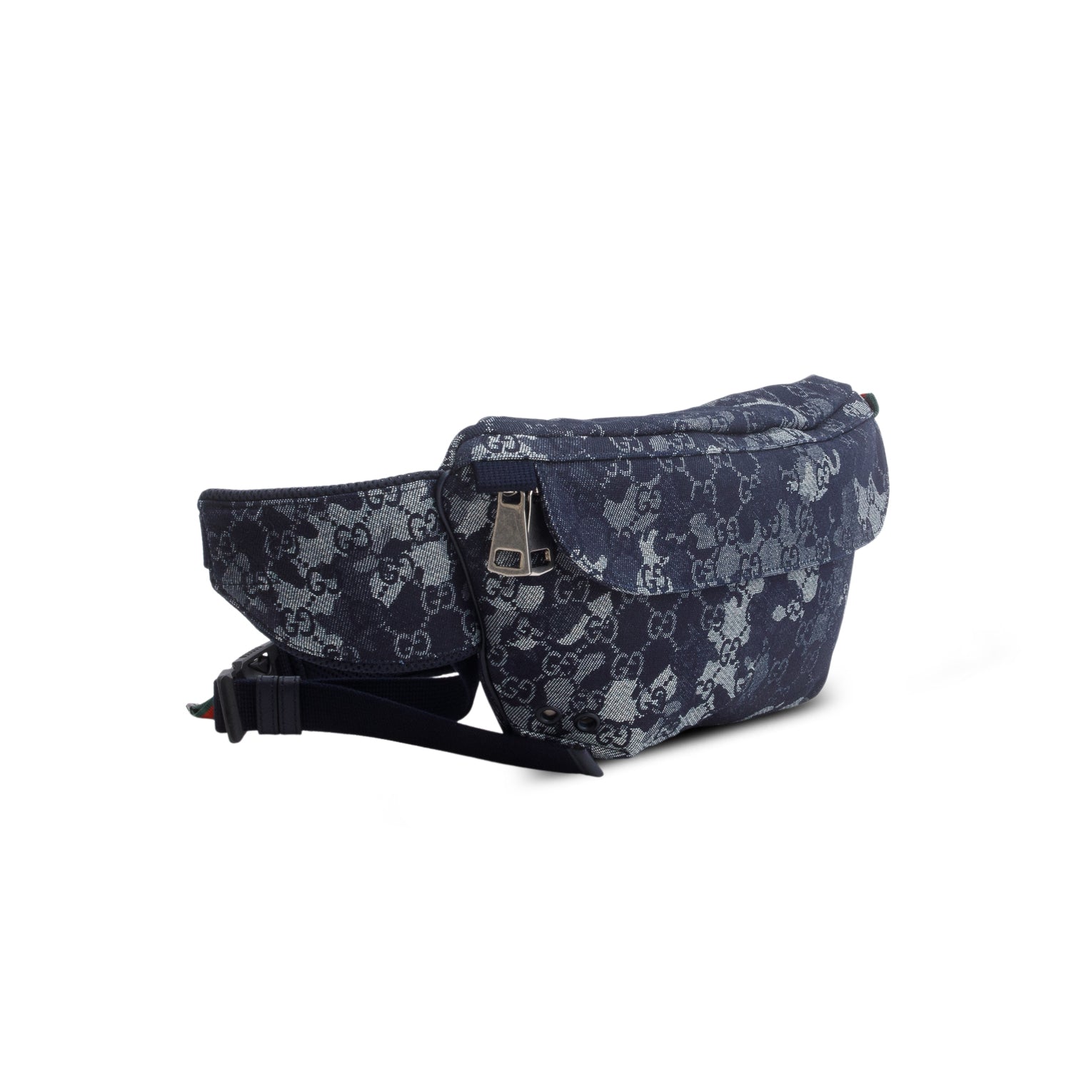 Gucci Blue Denim GG Monogram Camouflage Belt Bag