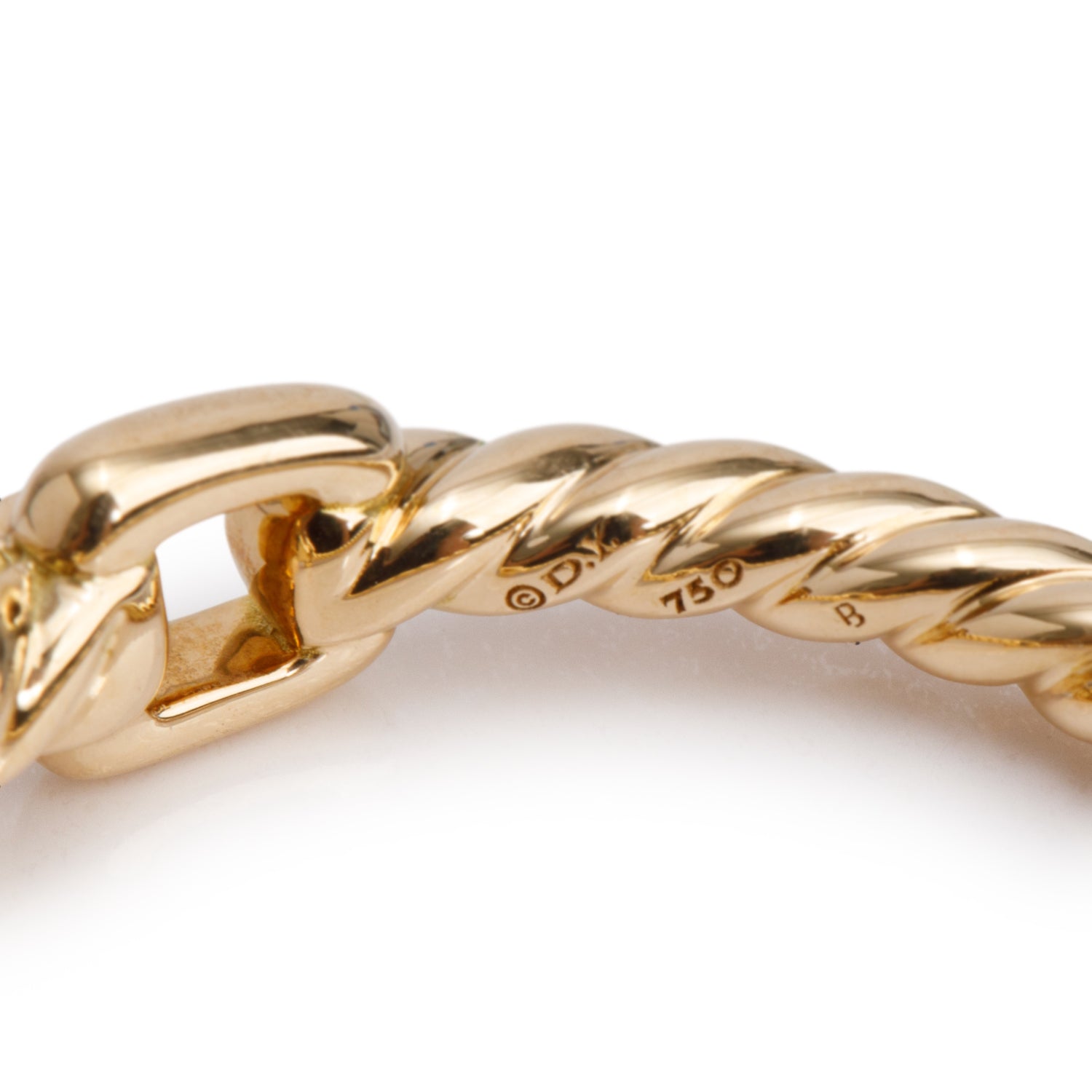 David Yurman 18k Yellow Gold Diamond 2.5 MM Petite Buckle Band Ring, Size 5.5 w/ Box & Receipt