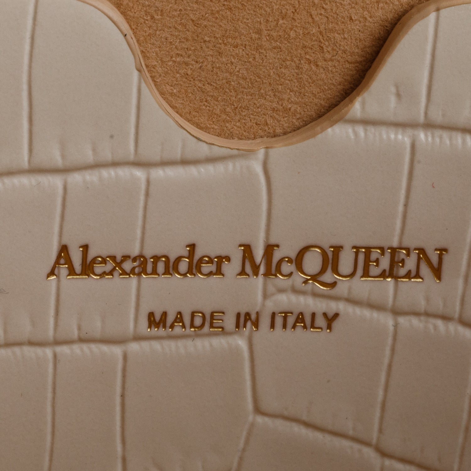 Alexander McQueen White Crocodile Embossed Skull Small Crossbody Bag