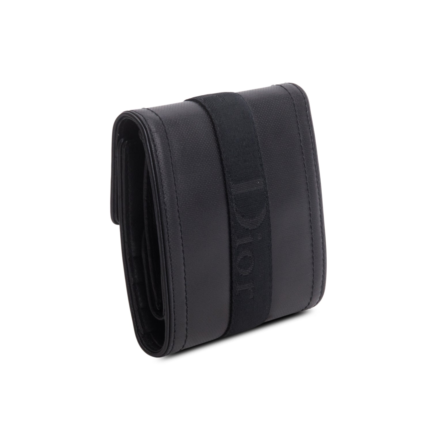 Christian Dior Black Leather Hardcore Compact Wallet