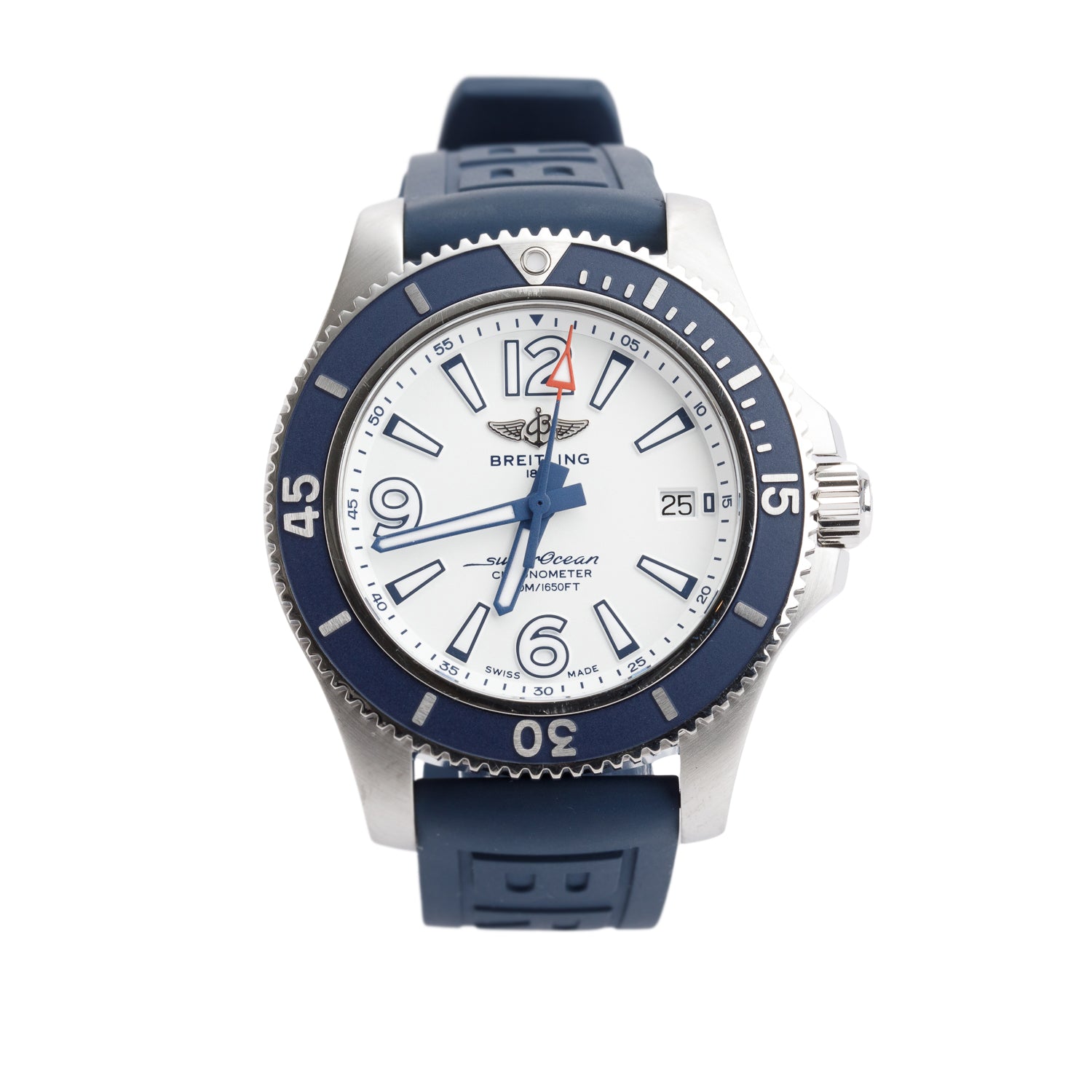 Breitling Stainless Steel Superocean 42 MM Automatic Watch White Dial A17366 w/ Box