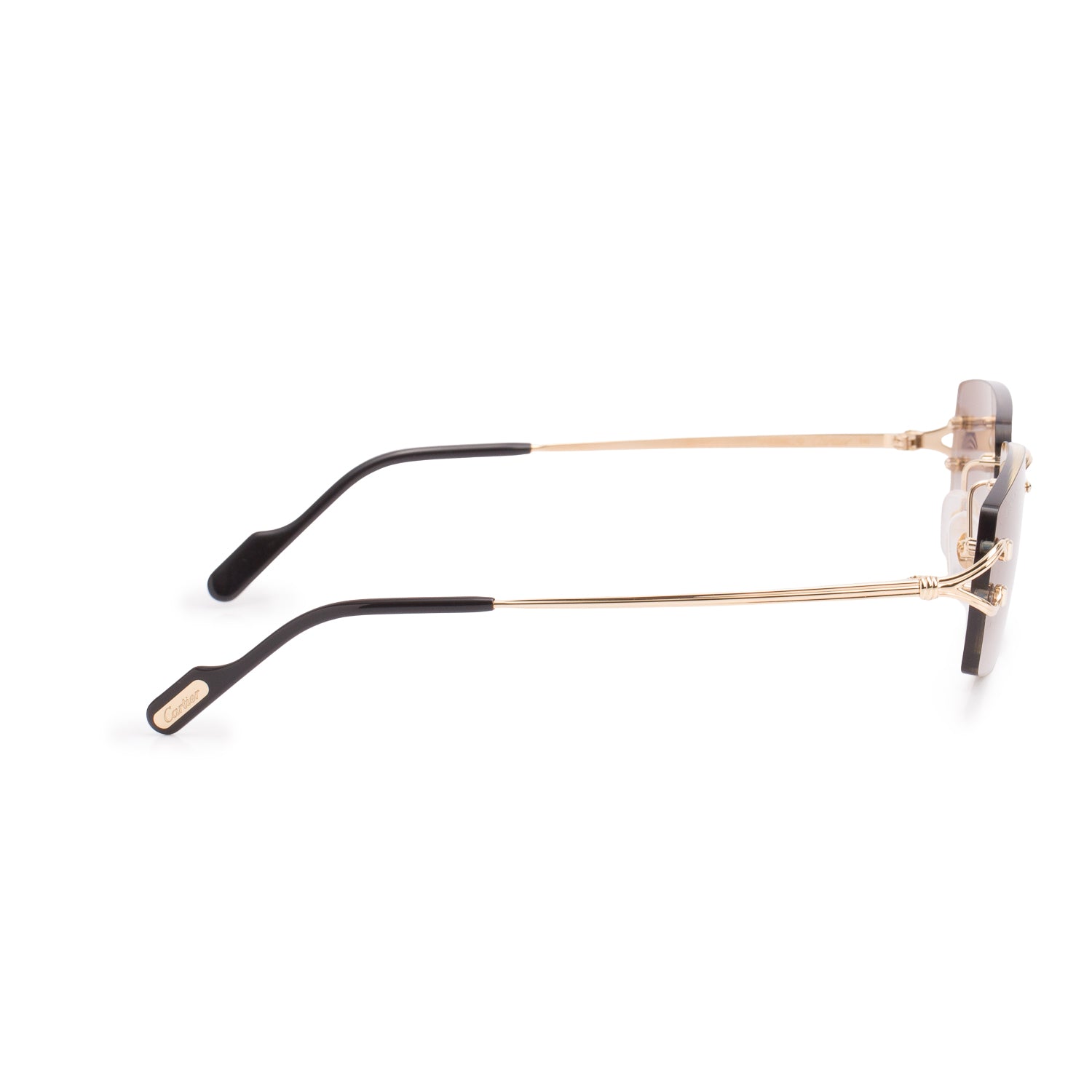 Cartier CT0550S Rimless Rectangle Classic C Motif Sunglasses w/ Box & Case