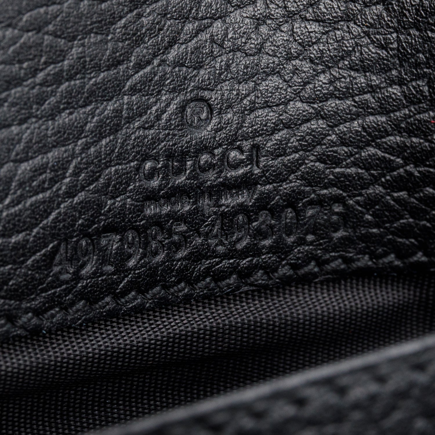 Gucci Black Dollar Calfskin Mini GG Marmont Wallet On Chain