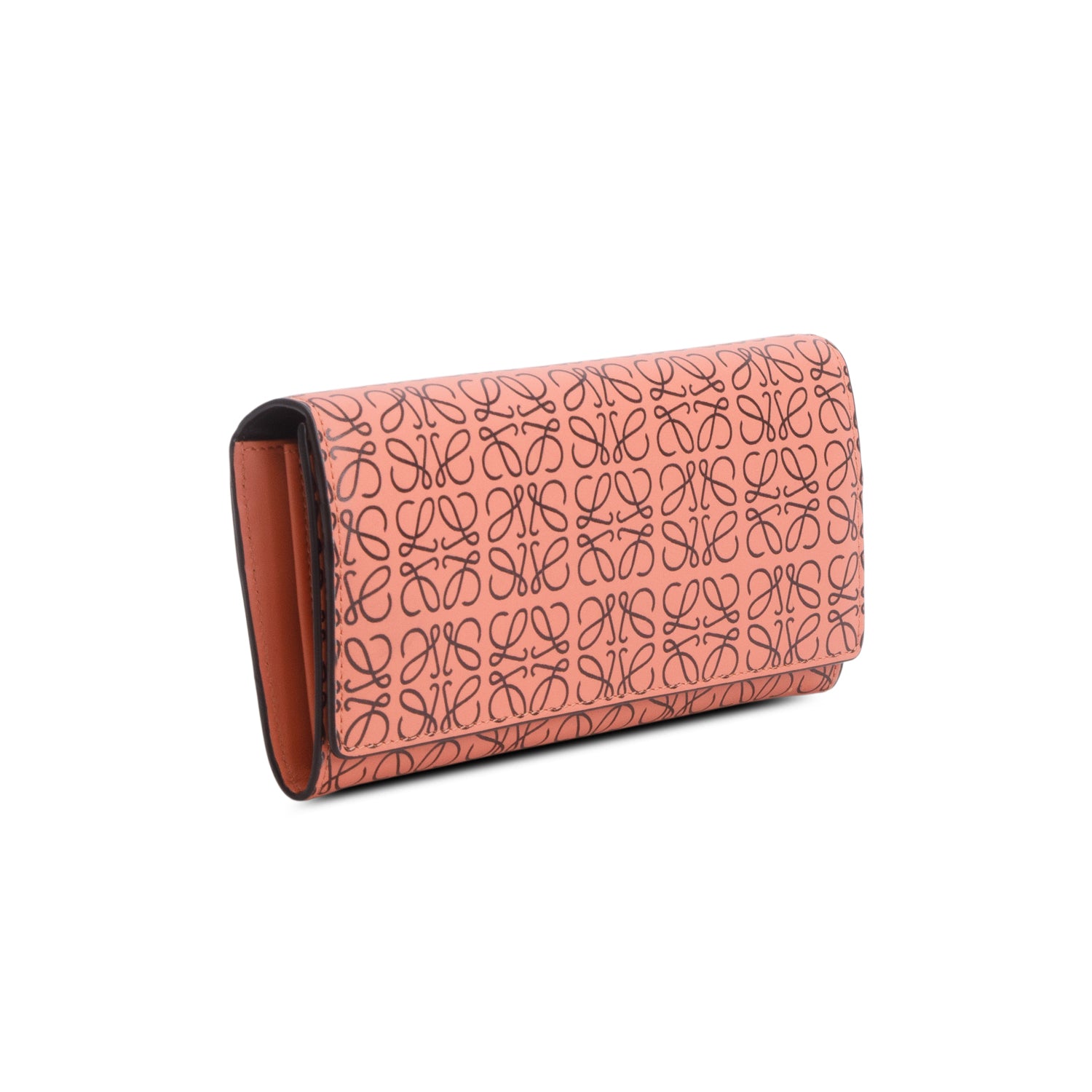 Loewe Pink Leather Repeat Anagram Continental Wallet