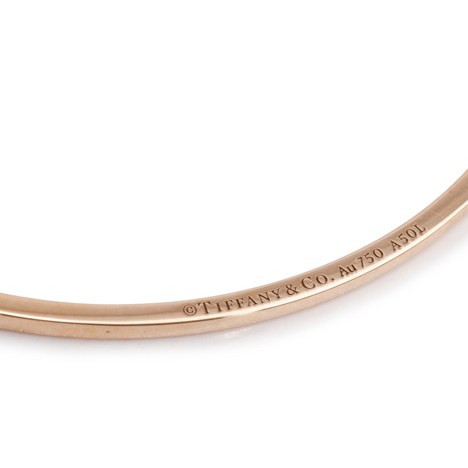 Tiffany & Co. 18k Rose Gold Diamond Small T Smile Pendant Necklace w/ Box