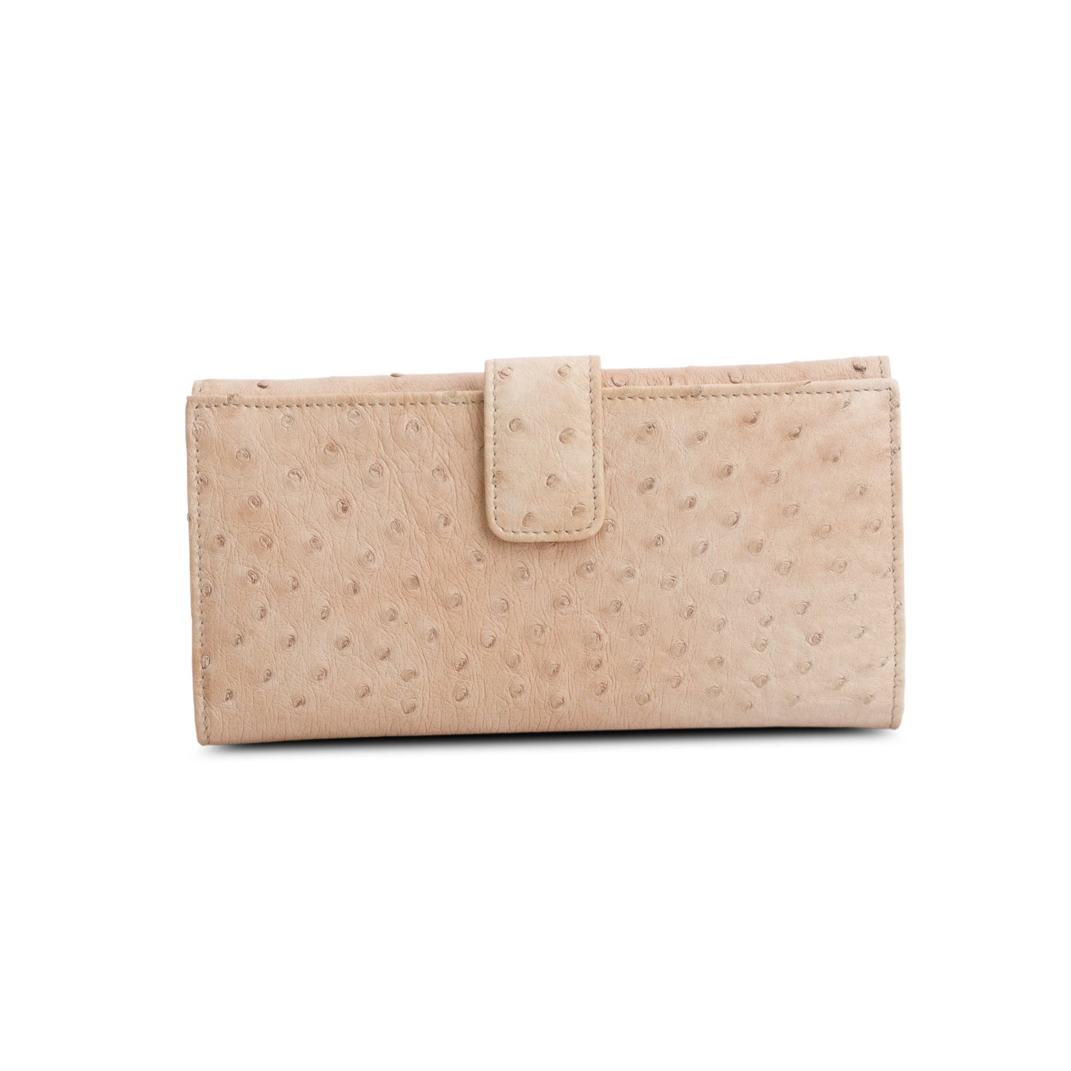 Gucci Beige Ostrich Interlocking G Britt Continental Wallet