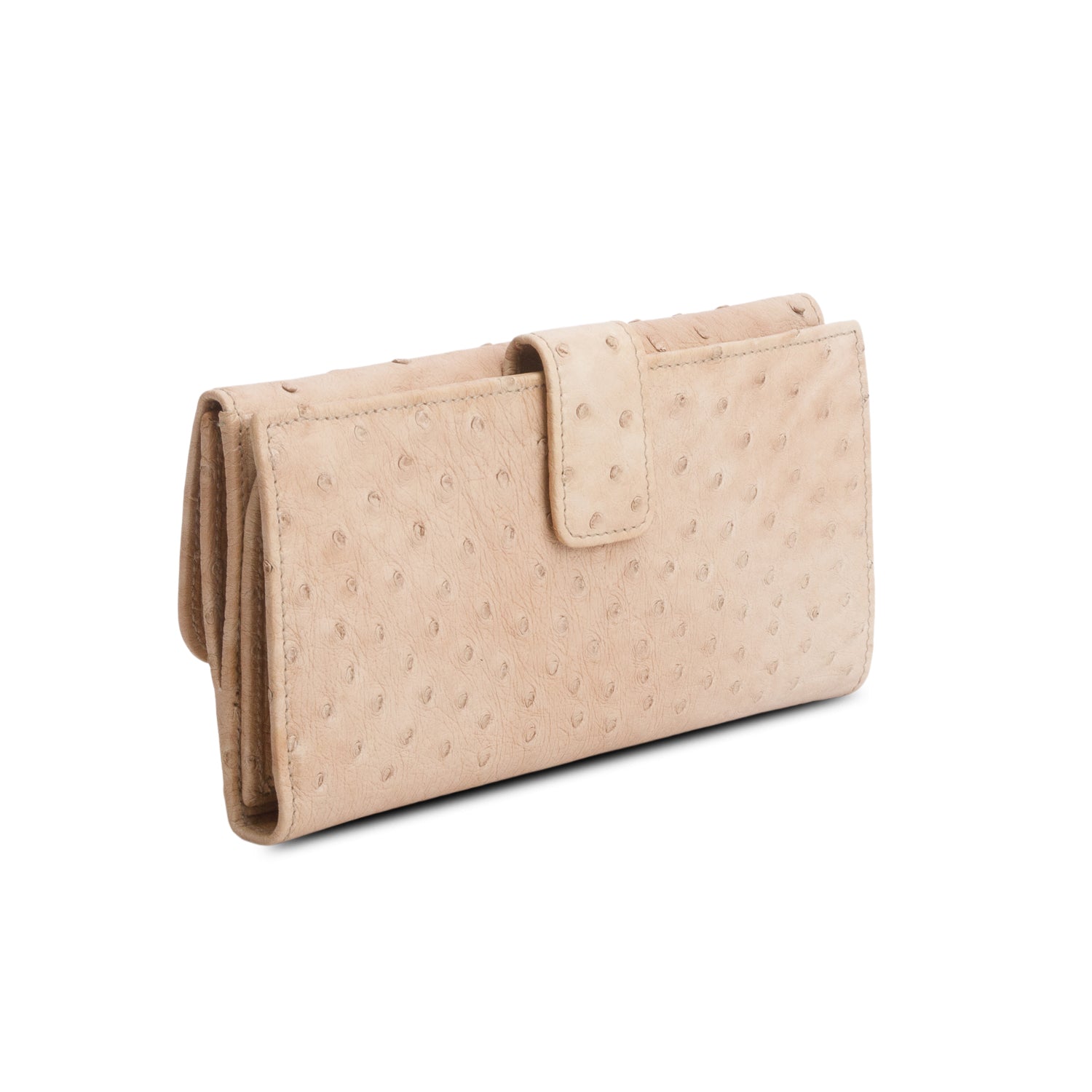 Gucci Beige Ostrich Interlocking G Britt Continental Wallet