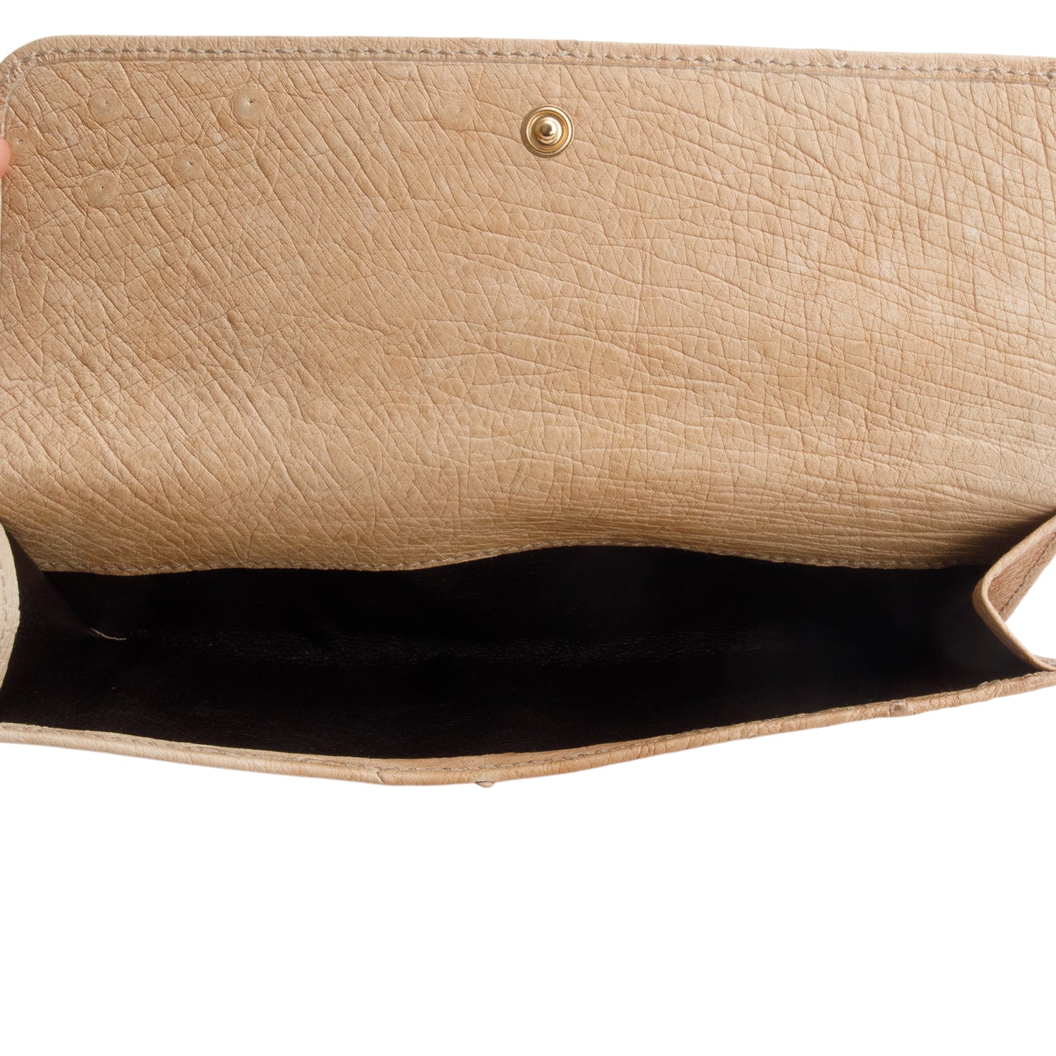 Gucci Beige Ostrich Interlocking G Britt Continental Wallet