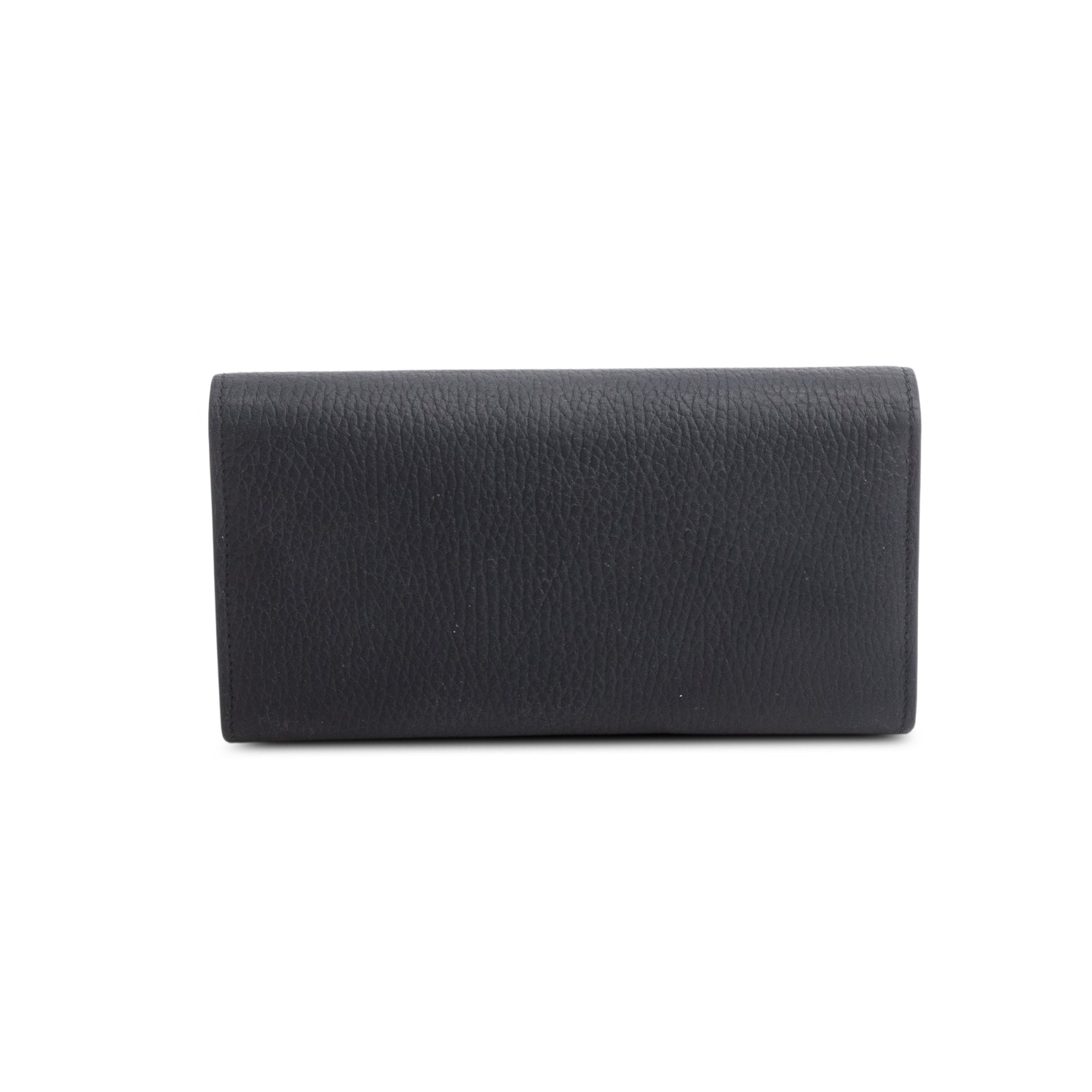 Gucci Black Leather Interlocking GG Continental Wallet