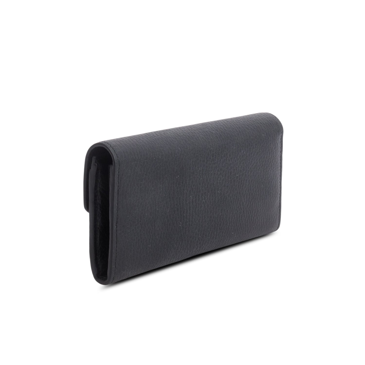 Gucci Black Leather Interlocking GG Continental Wallet