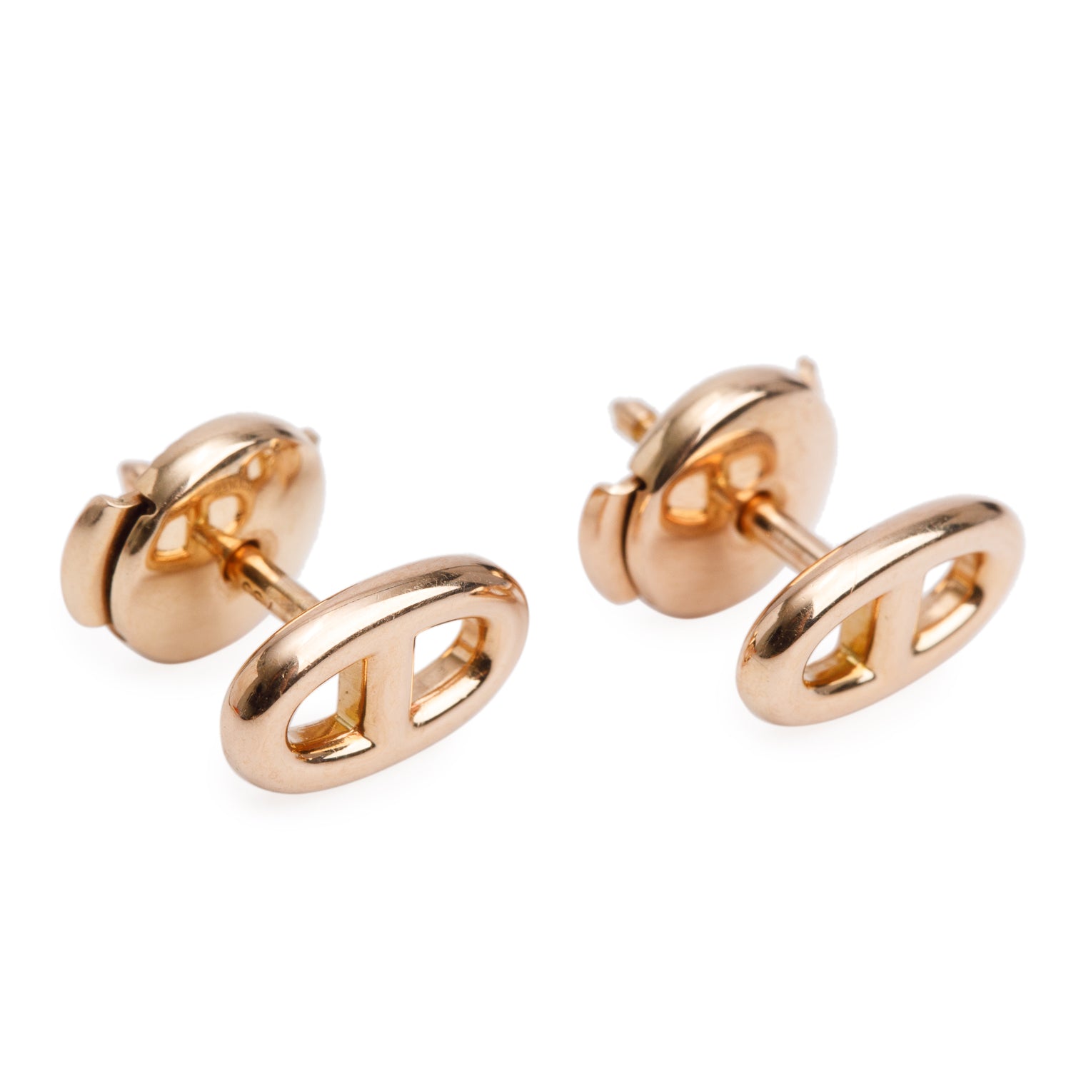 Hermes 18k Rose Gold Farandole Stud Earrings, Very Small Model w/ Box