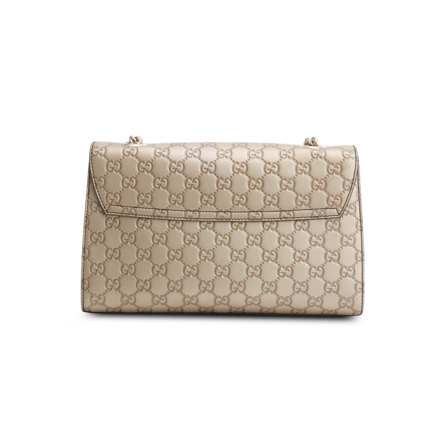 Gucci Metallic Brown Signature Leather Medium Emily Chain Shoulder Bag