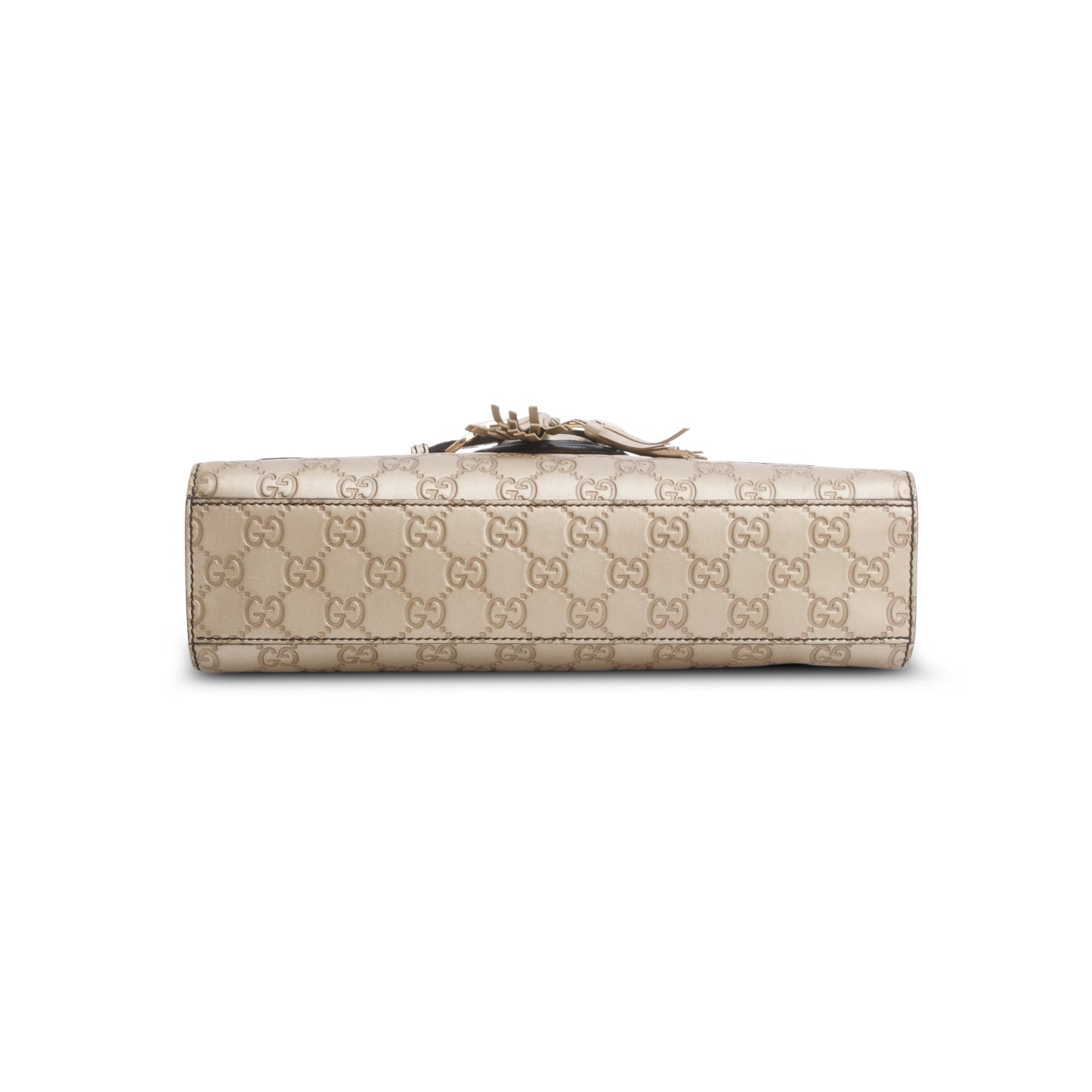 Gucci Metallic Brown Signature Leather Medium Emily Chain Shoulder Bag