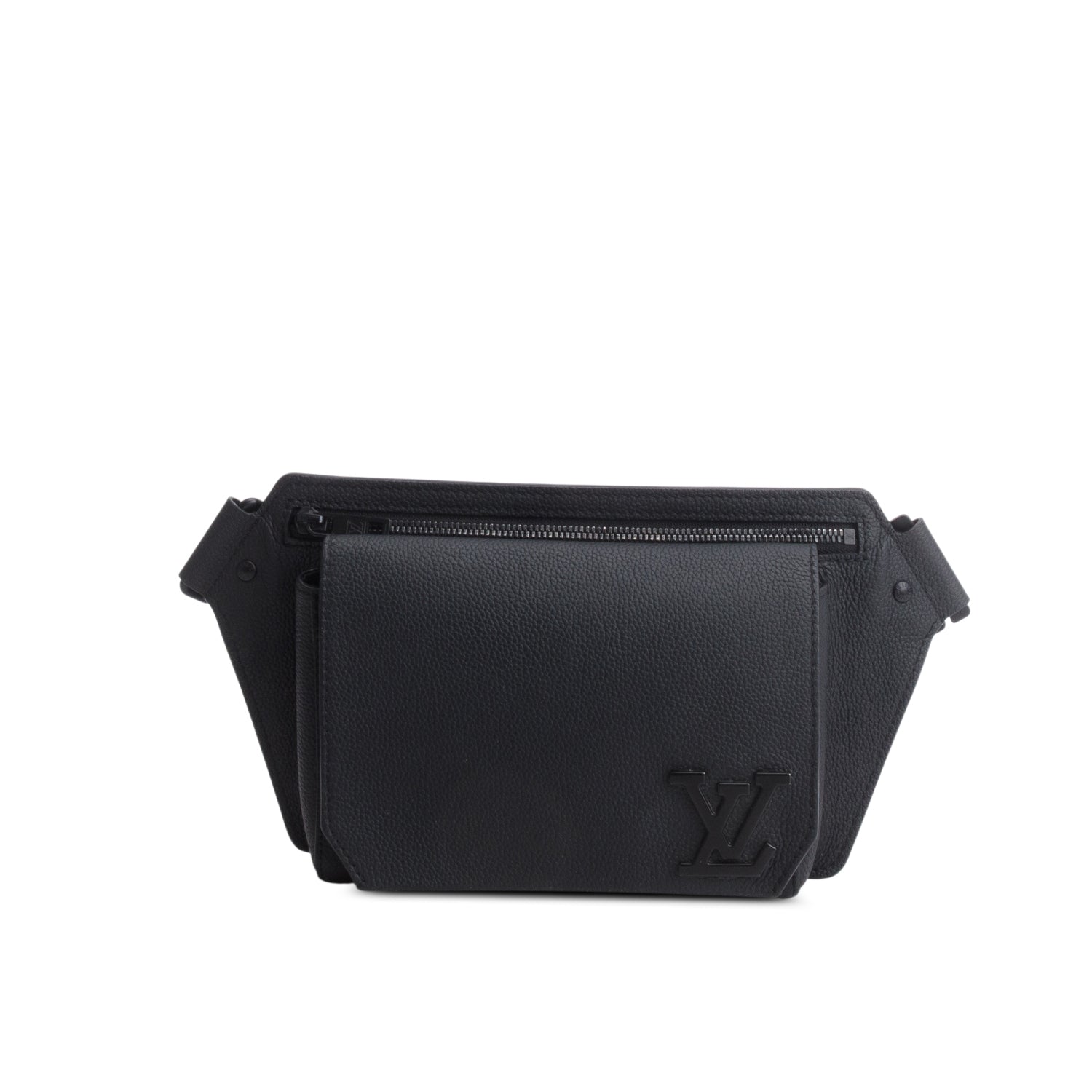 Louis Vuitton Black Grained Calfskin Aerogram Takeoff Sling Bag