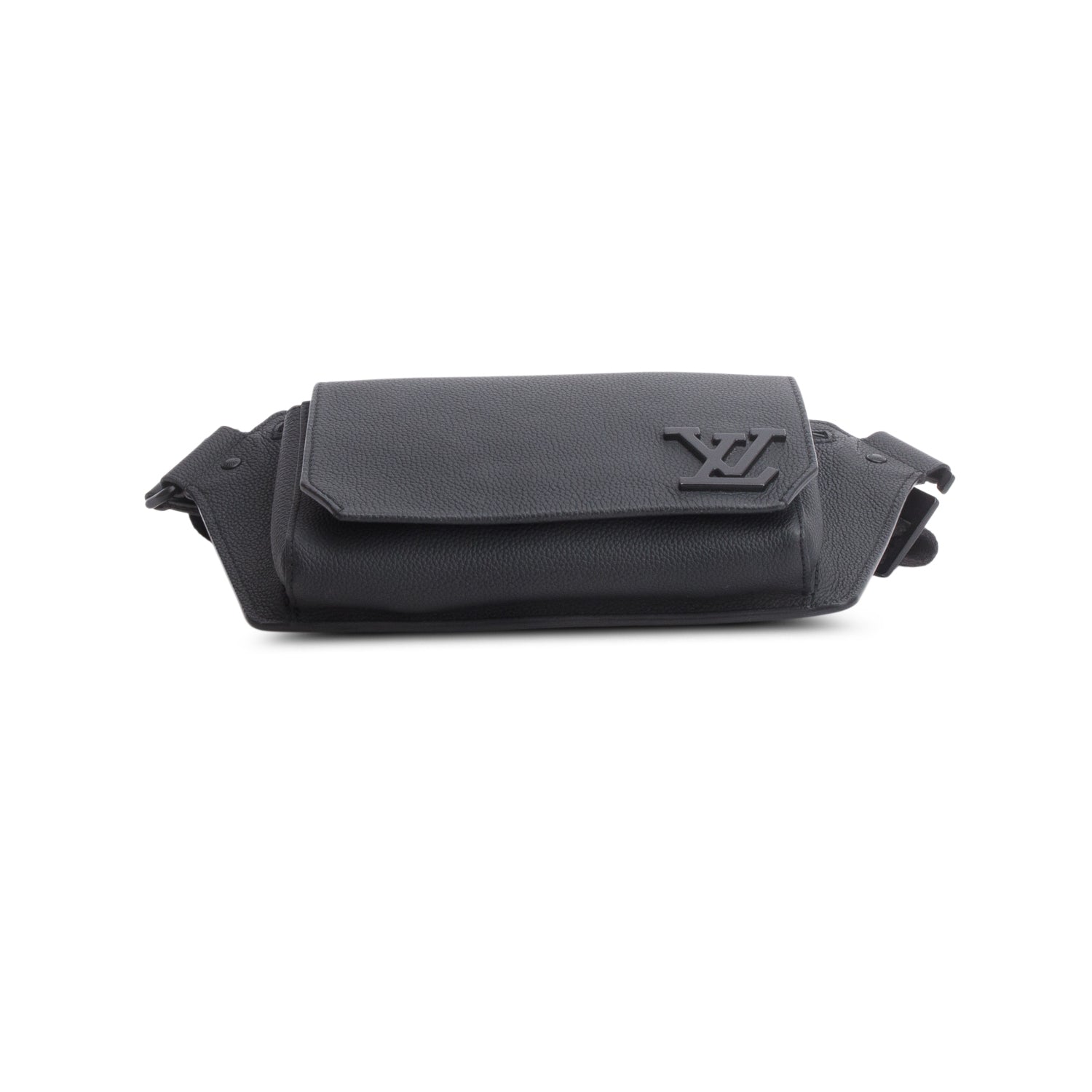 Louis Vuitton Black Grained Calfskin Aerogram Takeoff Sling Bag