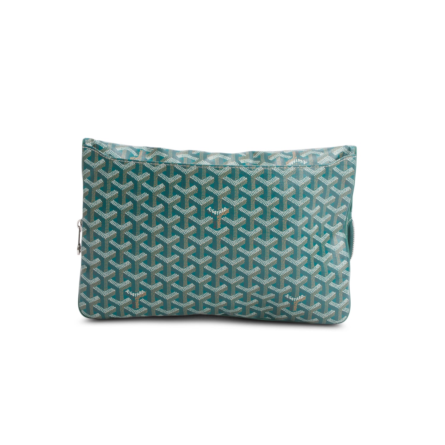 Goyard 2022 Green Leather & Monogram Canvas Sainte-Marie Foldable Clutch