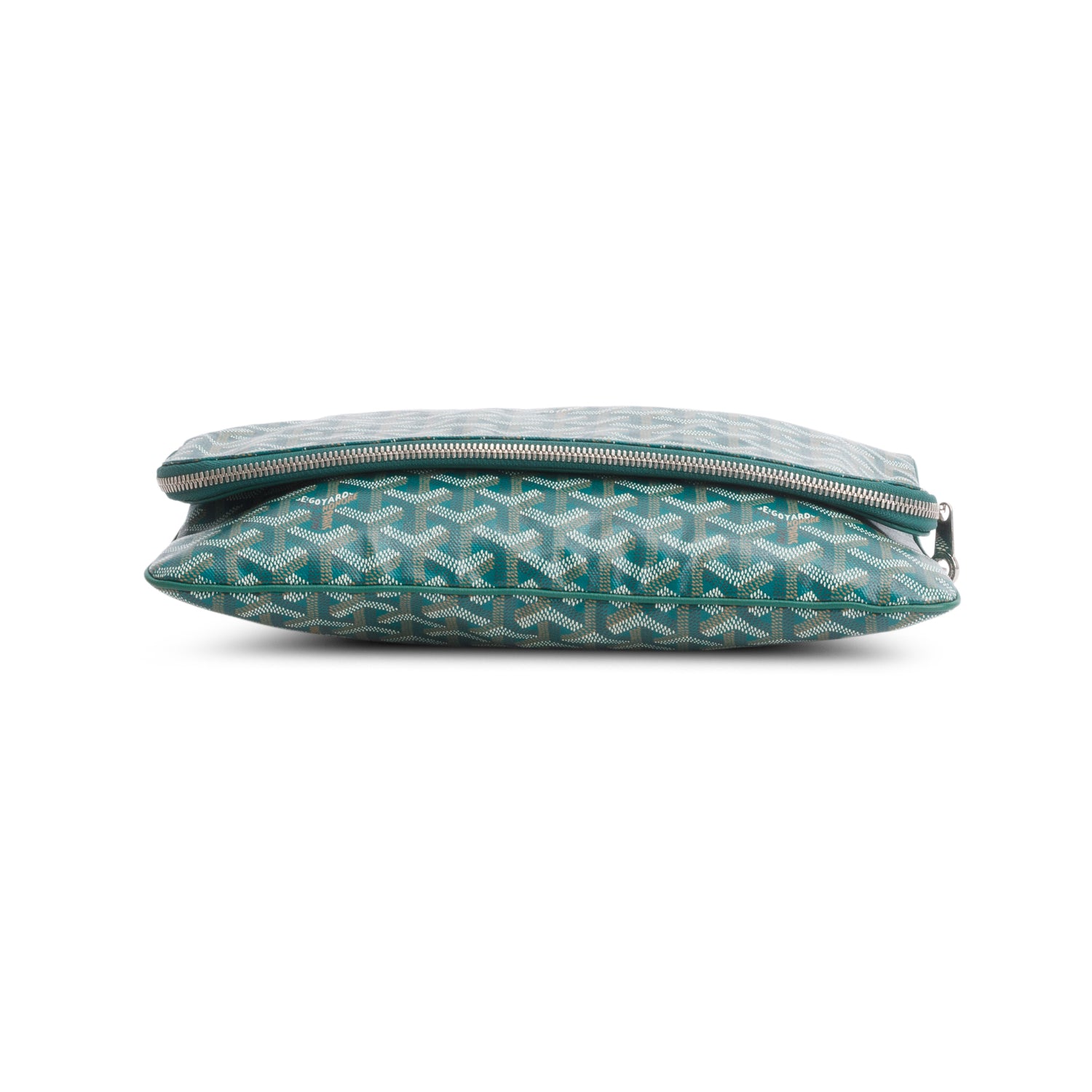 Goyard 2022 Green Leather & Monogram Canvas Sainte-Marie Foldable Clutch
