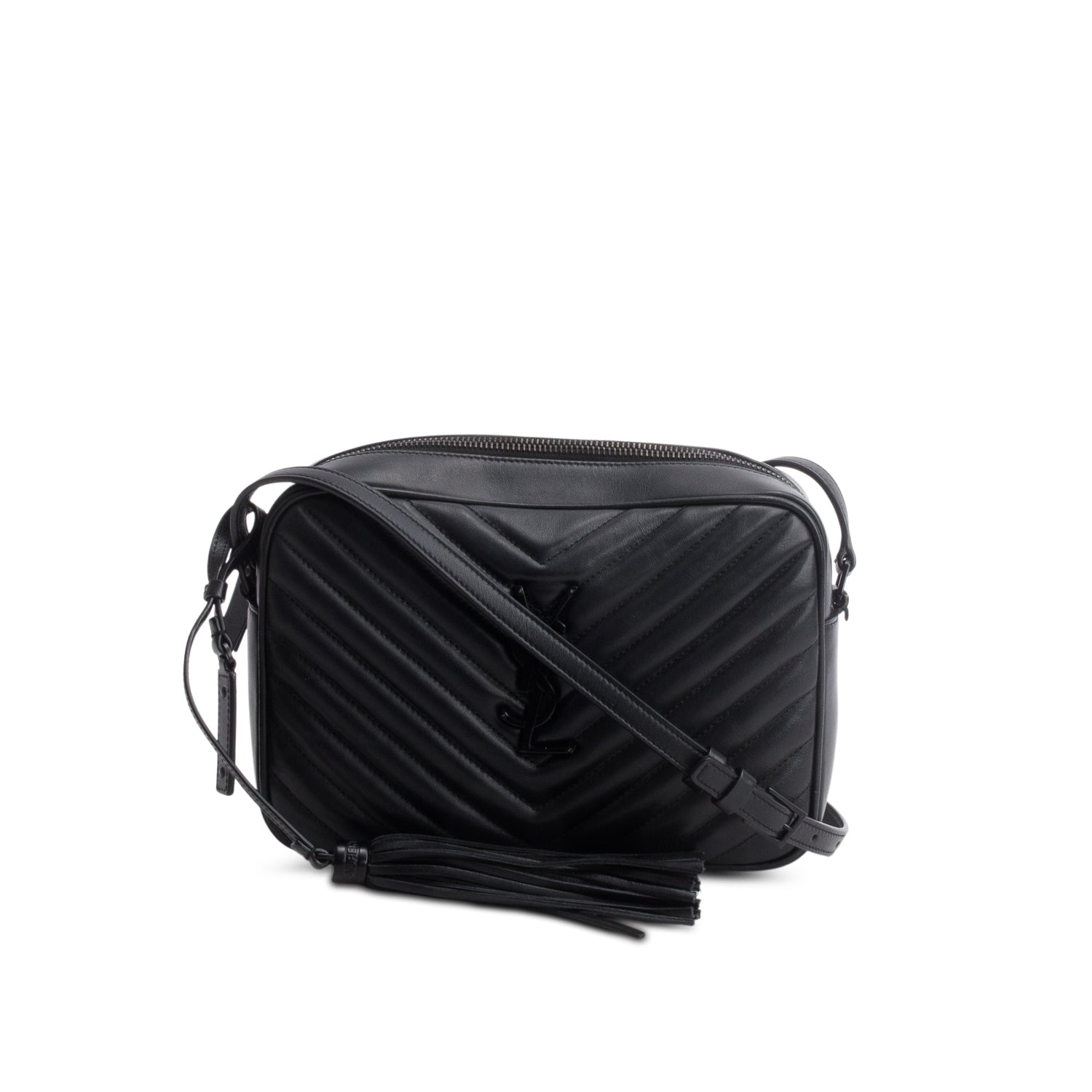 Saint Laurent So Black Calfskin Matelasse Monogram Lou Camera Bag