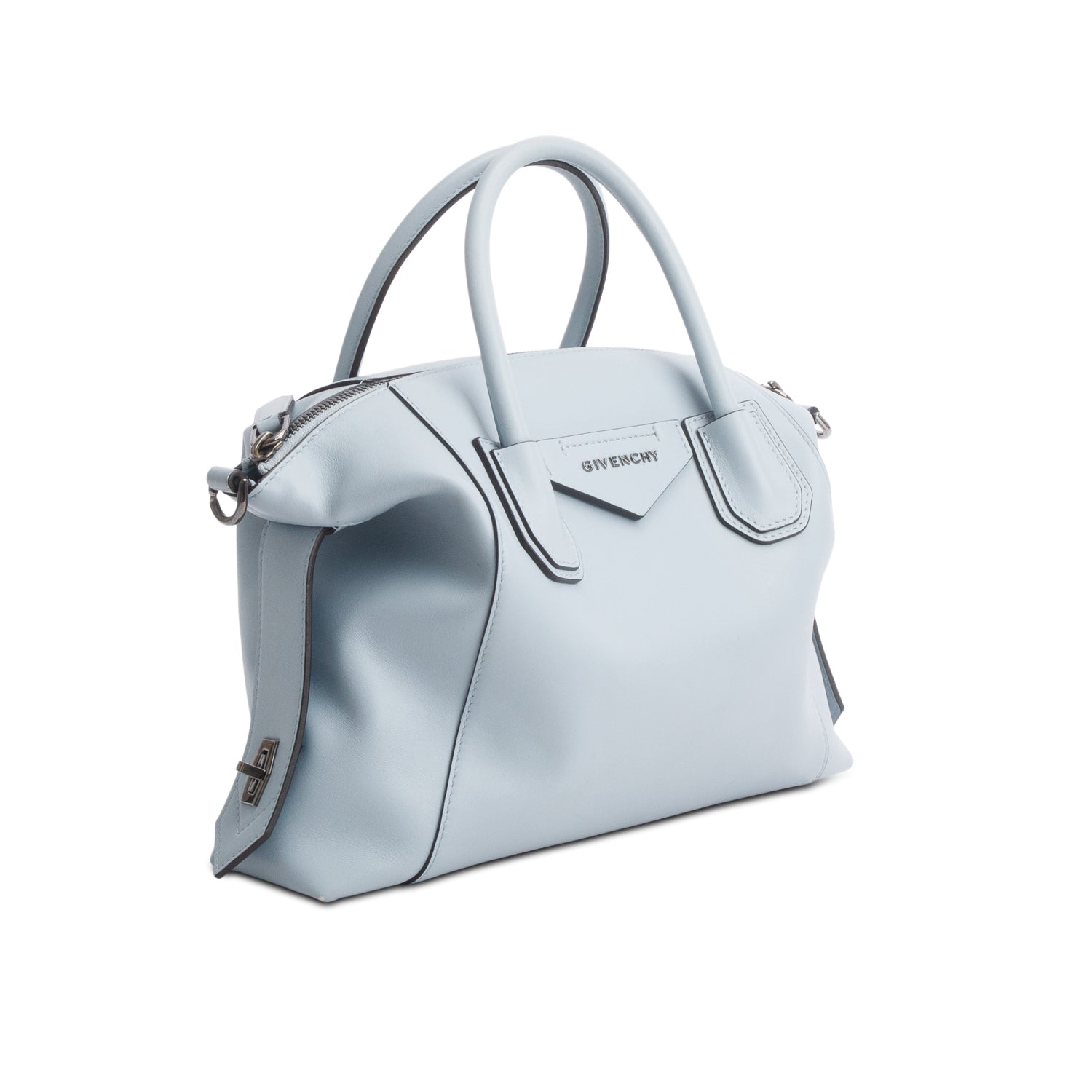 Givenchy 2020 Blue Calfskin Leather Small Soft Antigona Tote w/ Strap