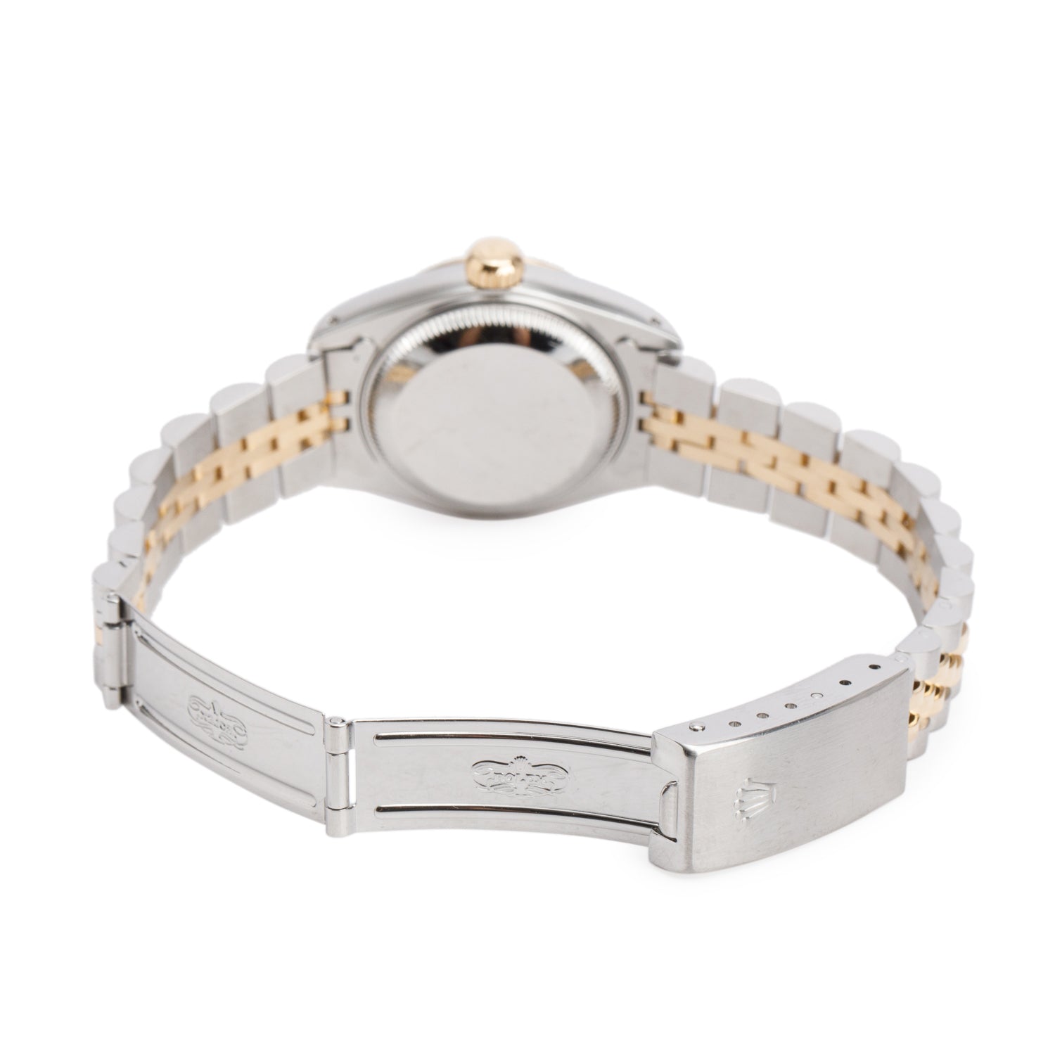 Rolex Stainless Steel & 18k Yellow Gold Datejust 26 MM Watch Champagne Diamond Dial 69173 w/ Box