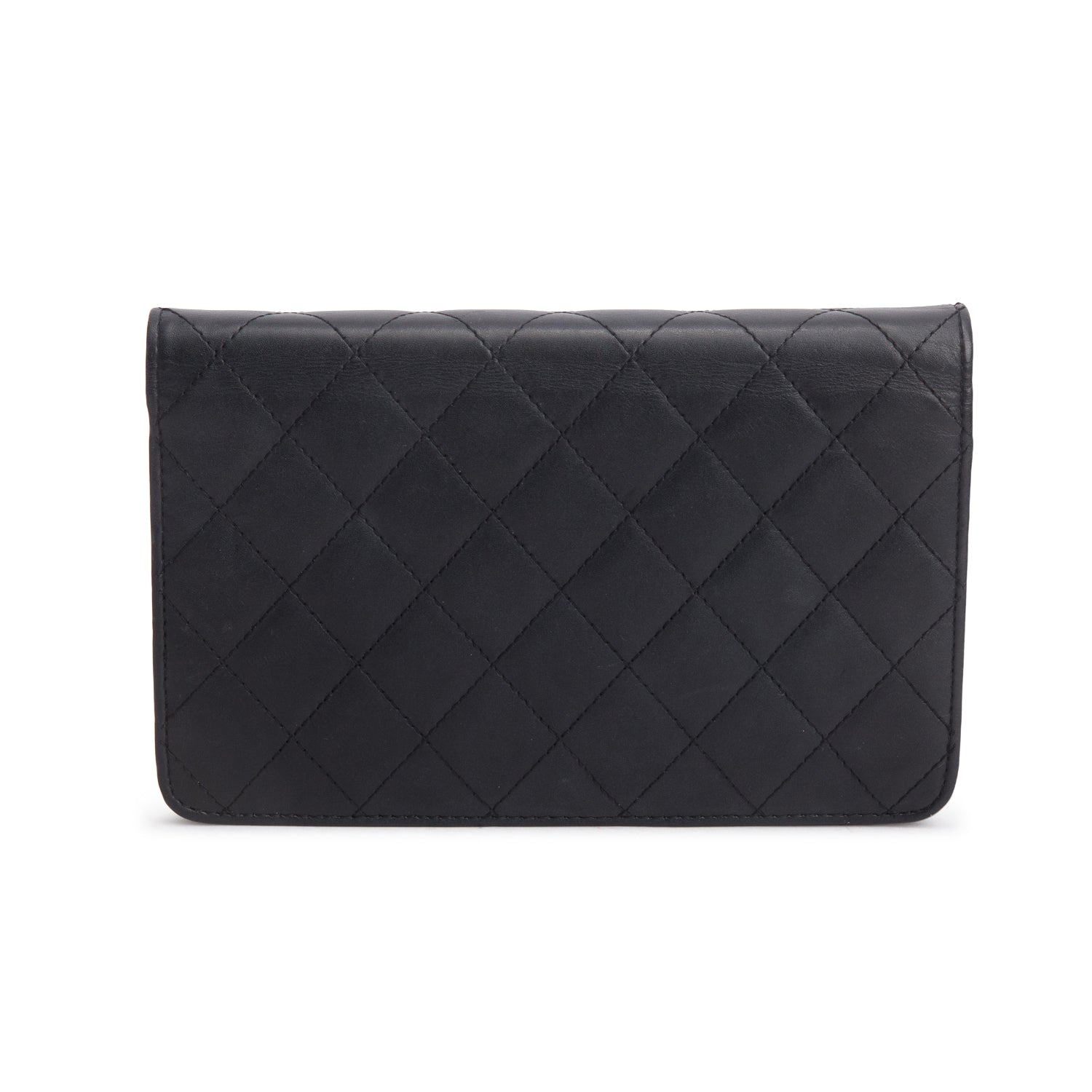 Chanel Black Calfskin Quilted Cambon Wallet on Chain