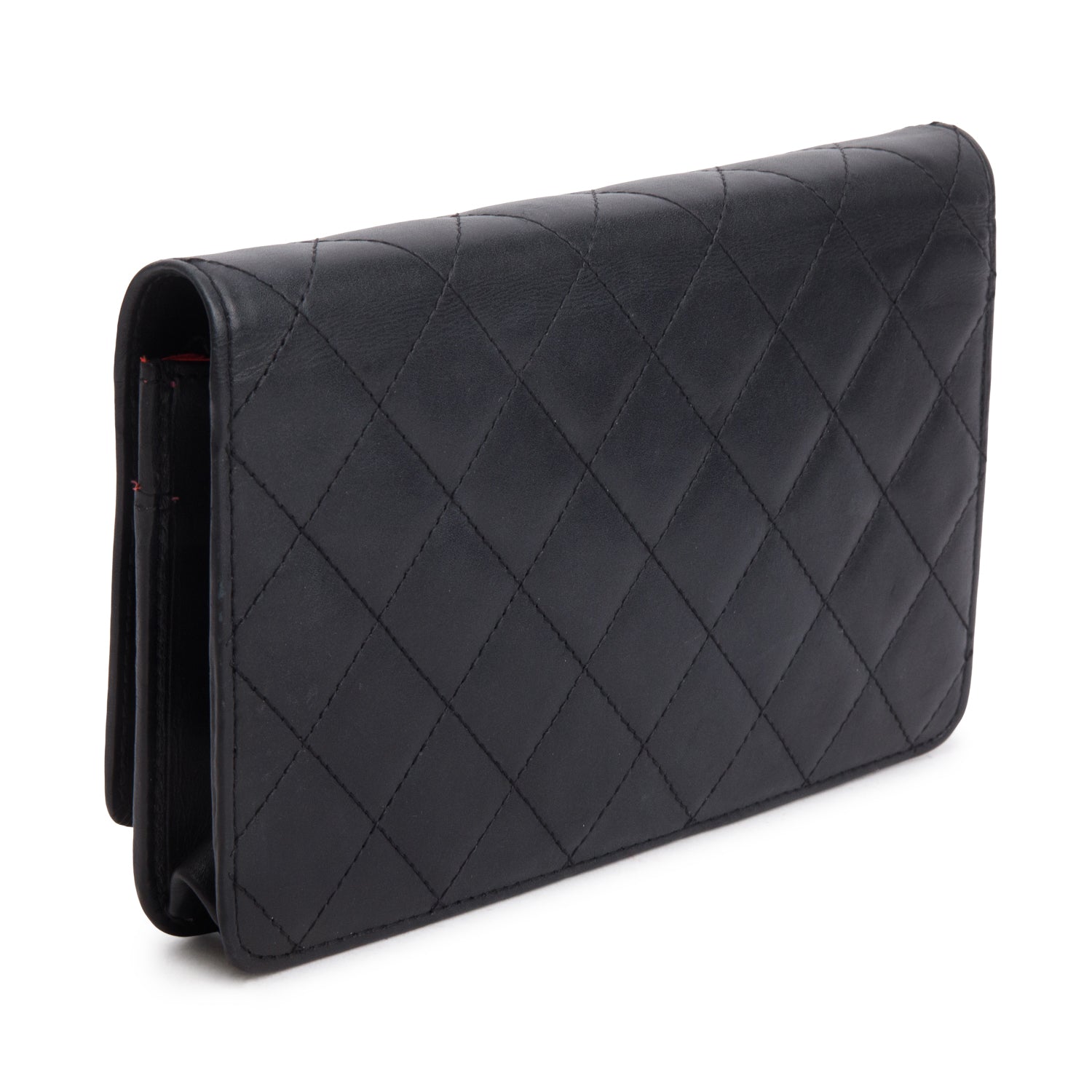 Chanel Black Calfskin Quilted Cambon Wallet on Chain
