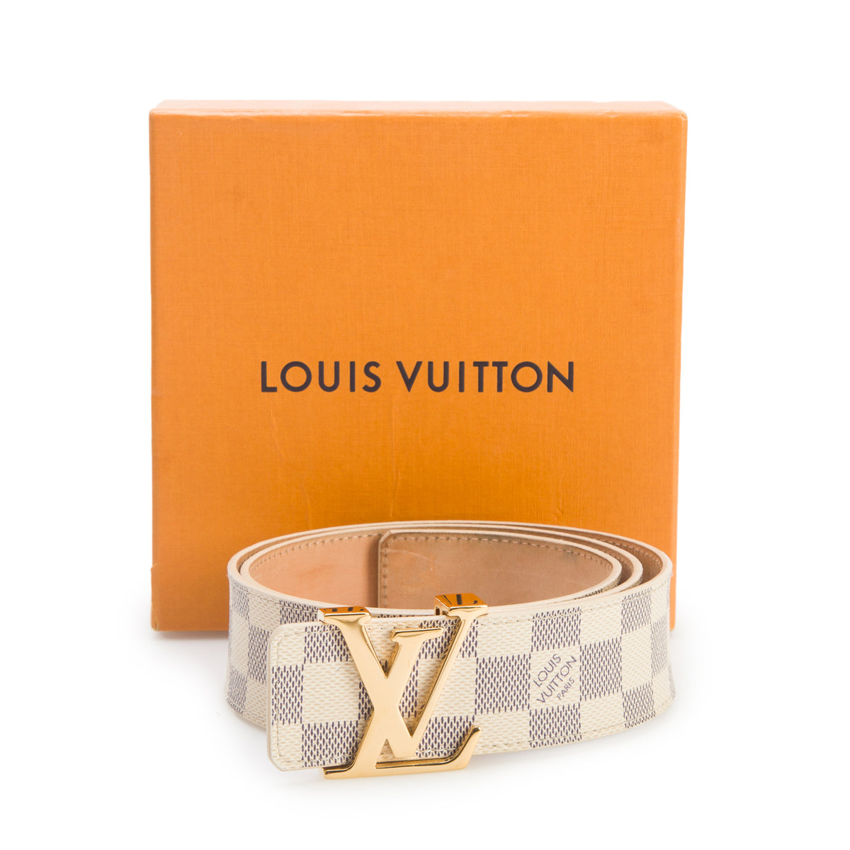 Louis Vuitton Damier Azur Canvas LV Initials 40 MM Belt 85 34