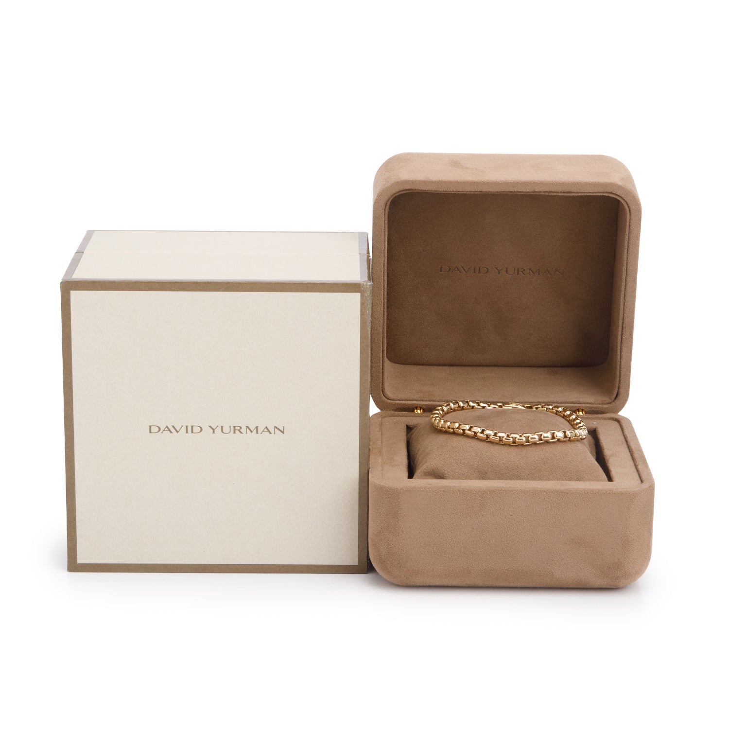 David Yurman 18k Yellow 5 MM Box Chain Bracelet w/ Box