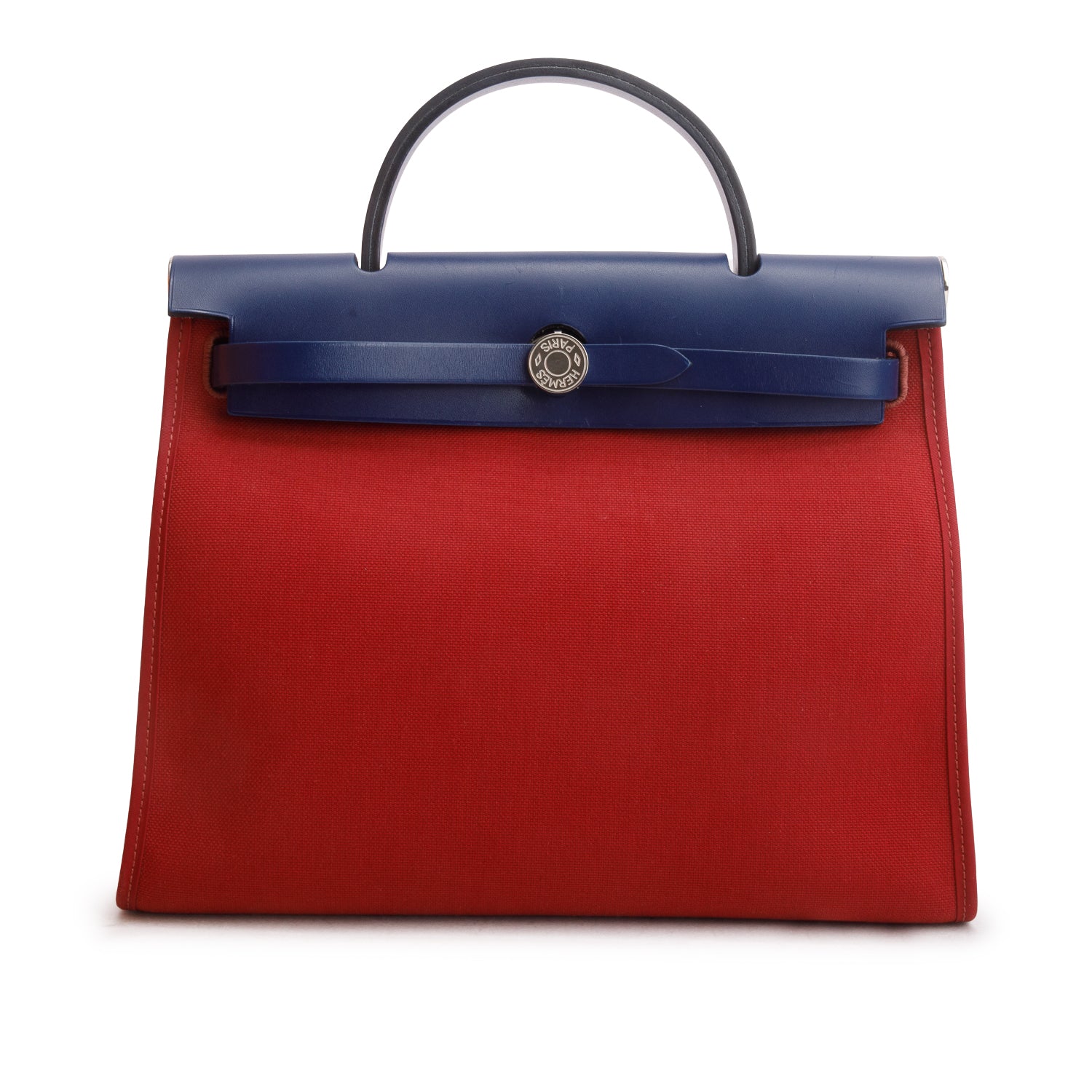 Hermes 2020 Rouge Grenat/Bleu Saphir Toile Militaire Vache Hunter Herbag Zip 31 w/ Box & Pouch