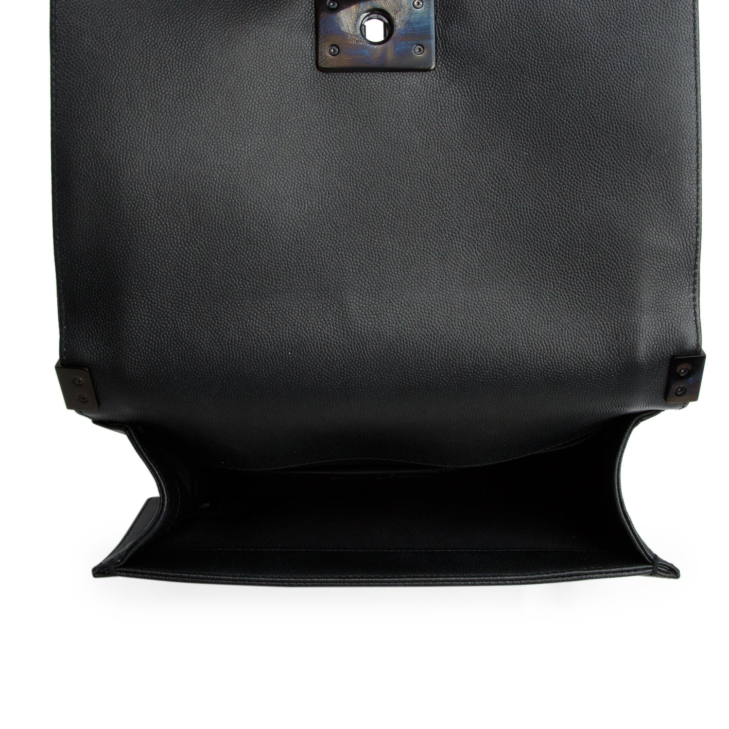 Chanel So Black Caviar Quilted Medium Boy Bag w/ Box & Authenticity Card