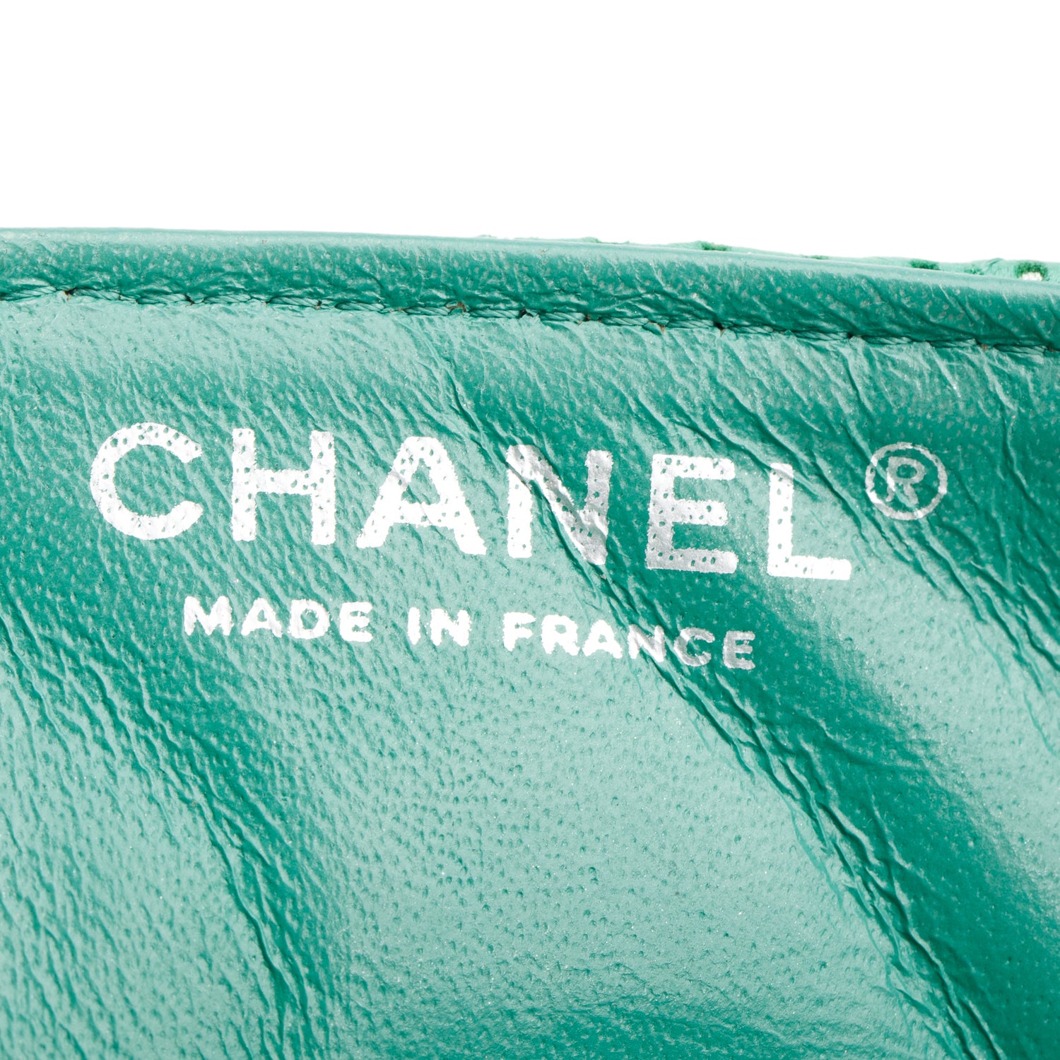 Chanel Green Lambskin Perforated East West Flap Bag w/ Box