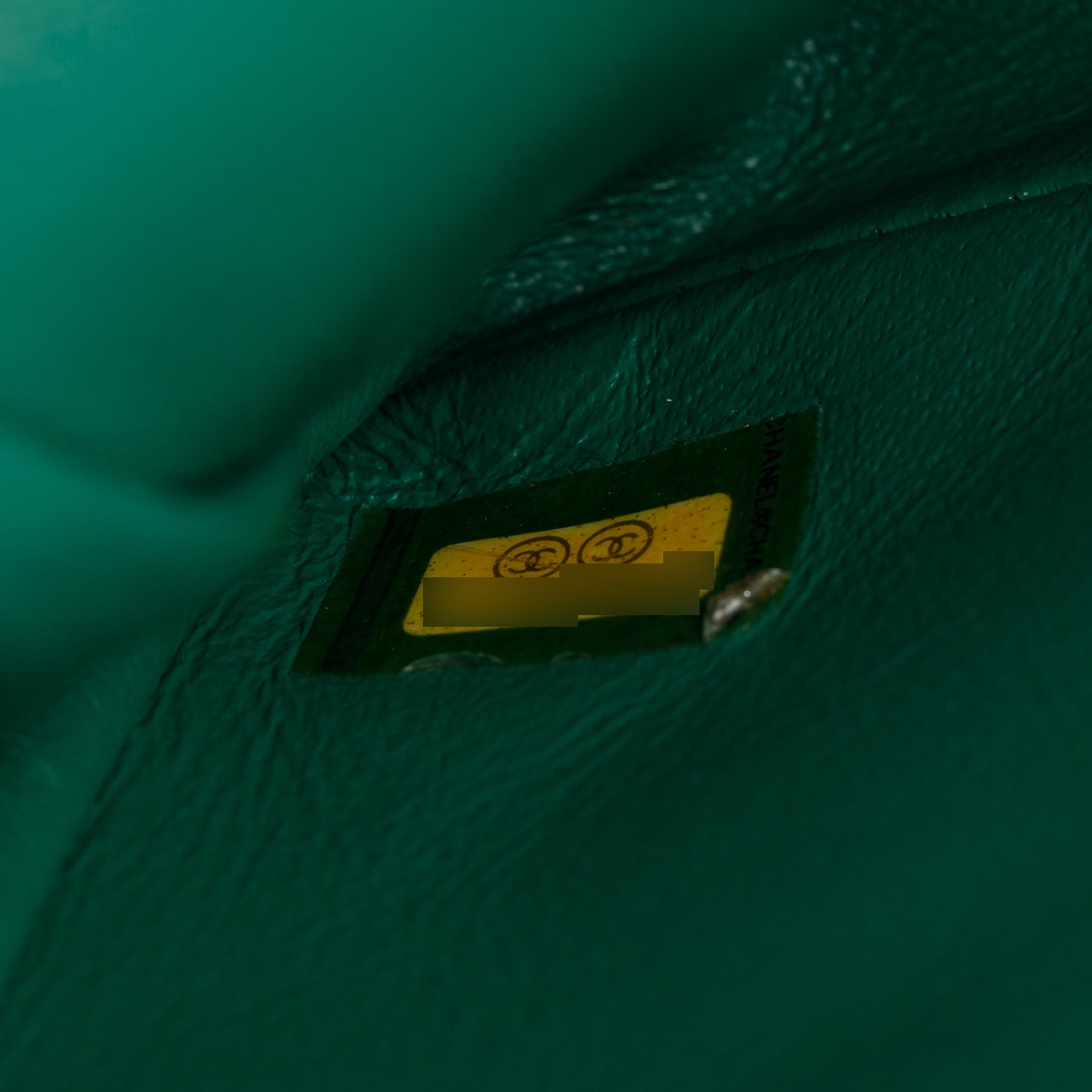 Chanel Green Lambskin Perforated East West Flap Bag w/ Box