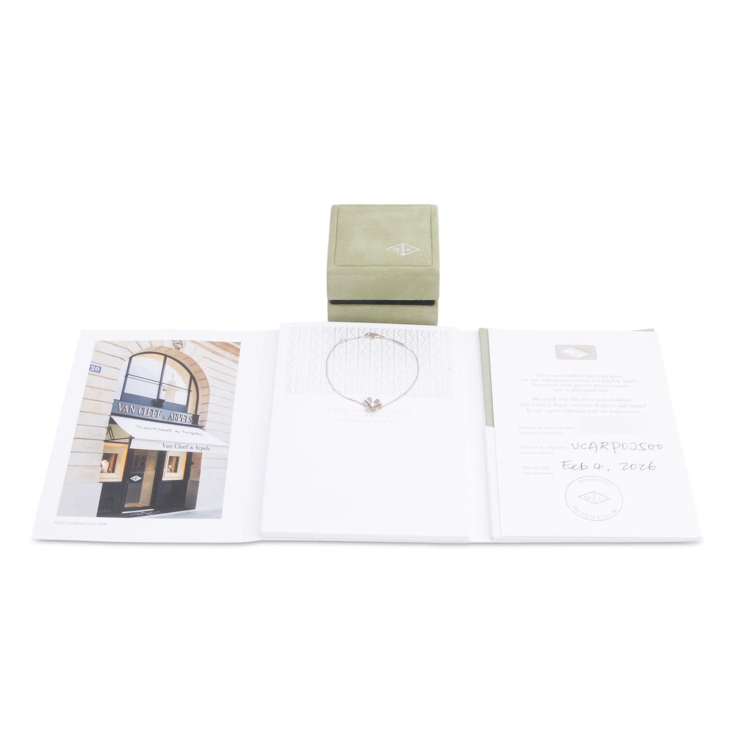 Van Cleef & Arpels 2026 18k White Gold Frivole Diamond Bracelet, Mini Model w/ Box, Receipt & Certificate