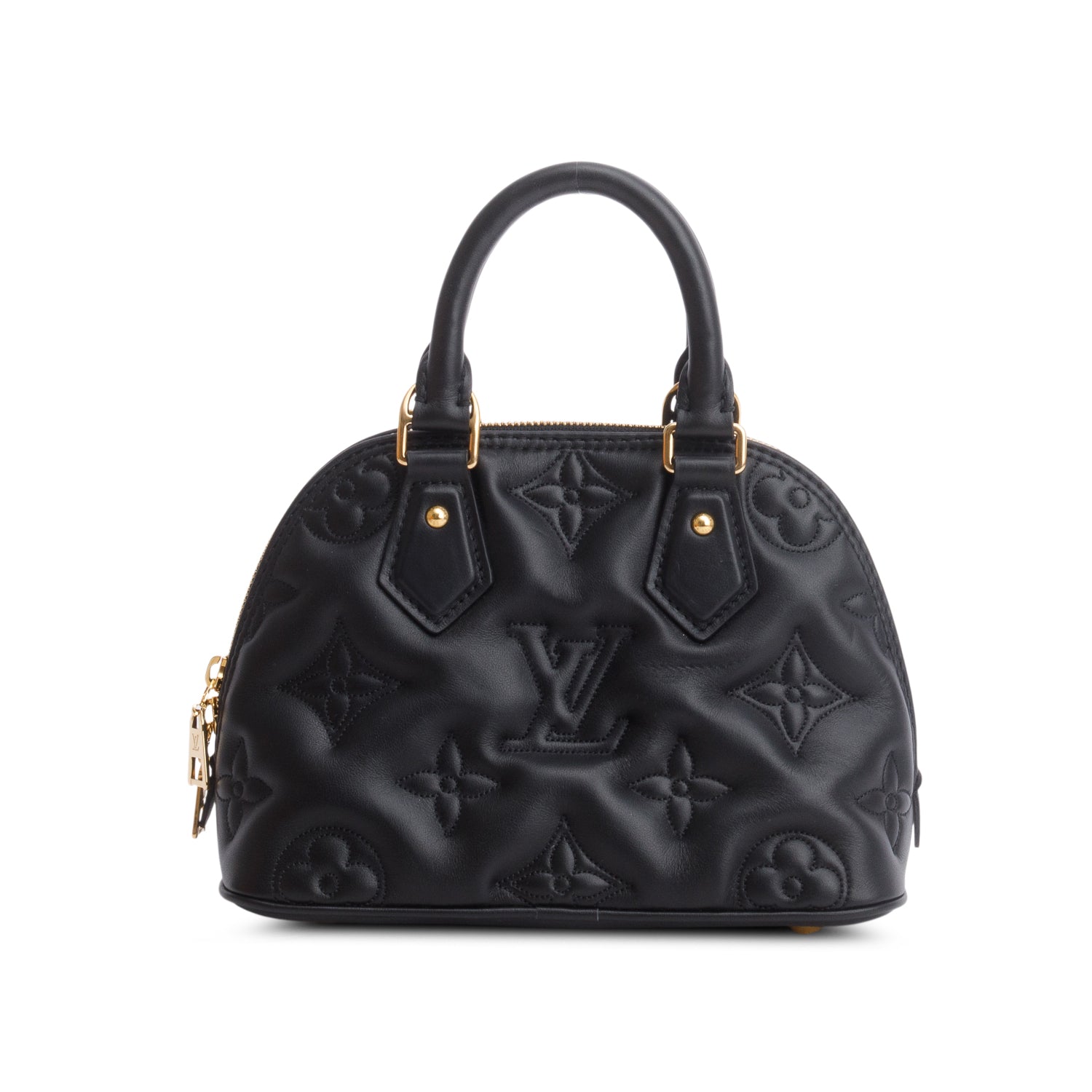Louis Vuitton Black Calfskin Bubblegram Alma BB w/ Box & Strap
