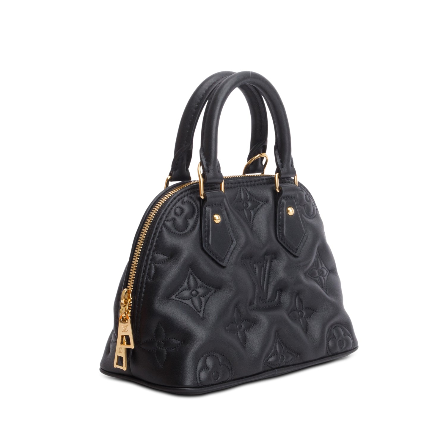 Louis Vuitton Black Calfskin Bubblegram Alma BB w/ Box & Strap