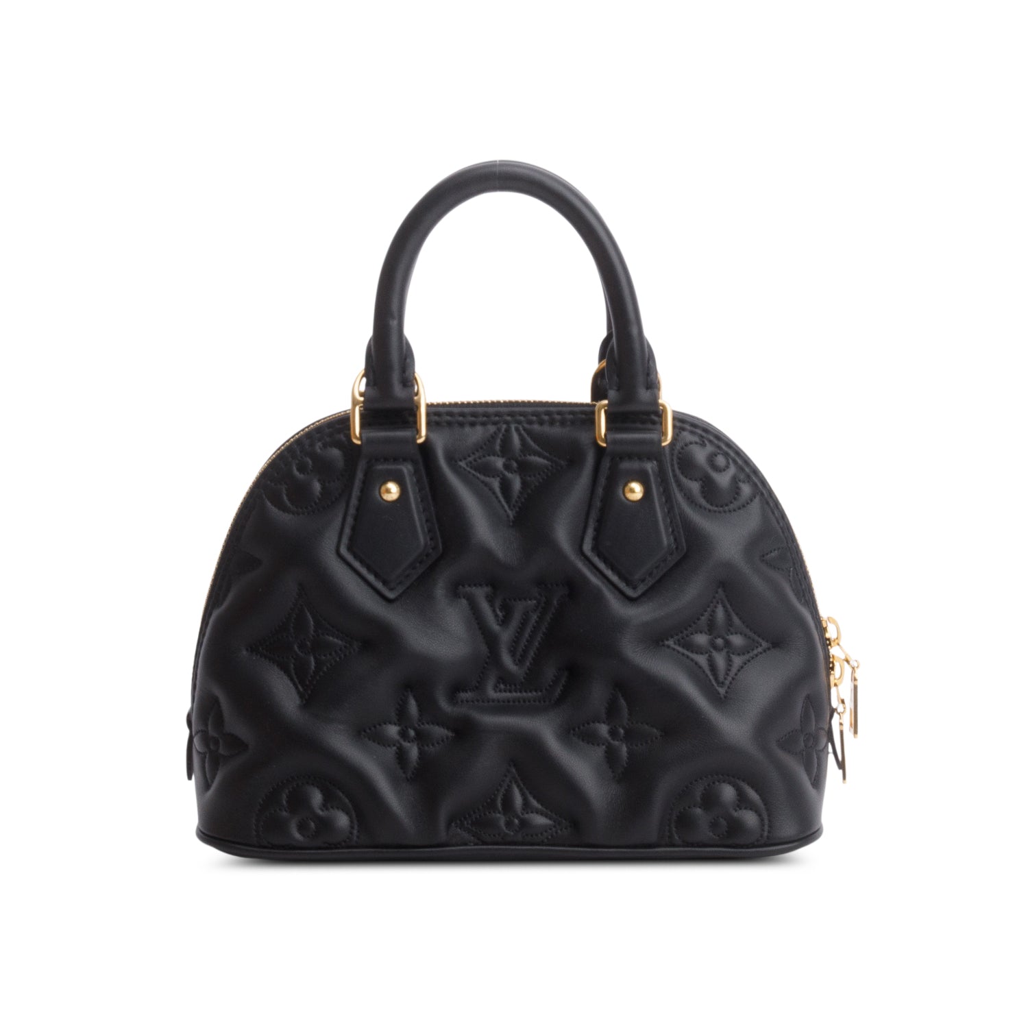 Louis Vuitton Black Calfskin Bubblegram Alma BB w/ Box & Strap