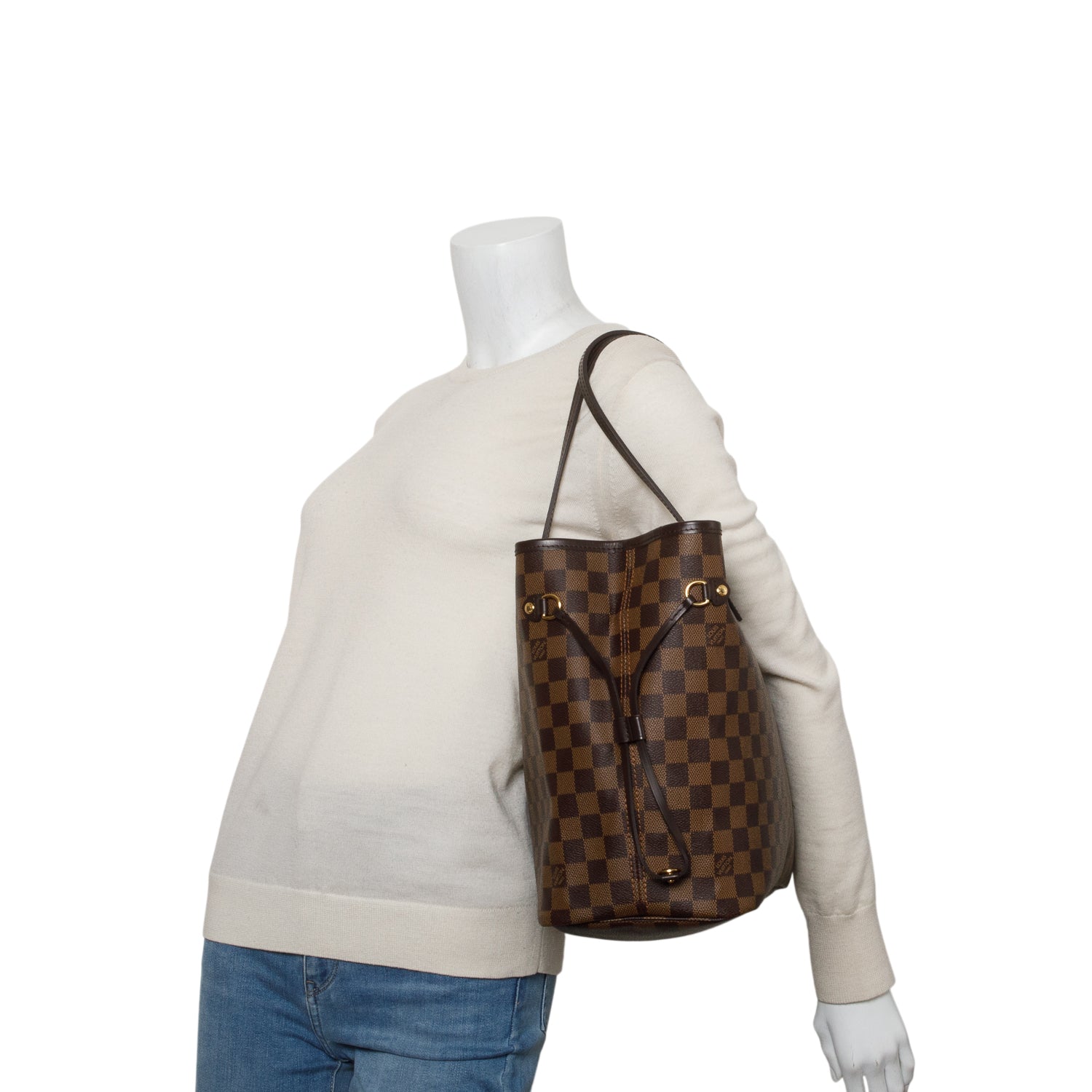 Louis Vuitton Damier Ebene Neverfull MM w/ Pouch & Box